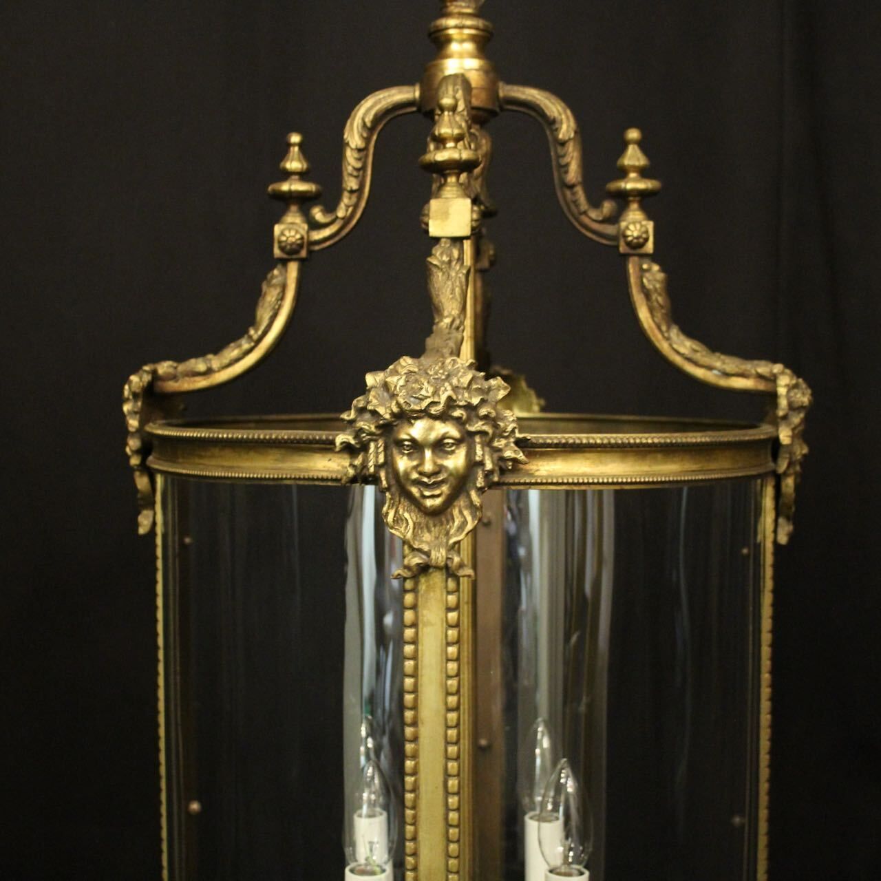 French Large Bronze Antique Hall Lantern photo vinterior