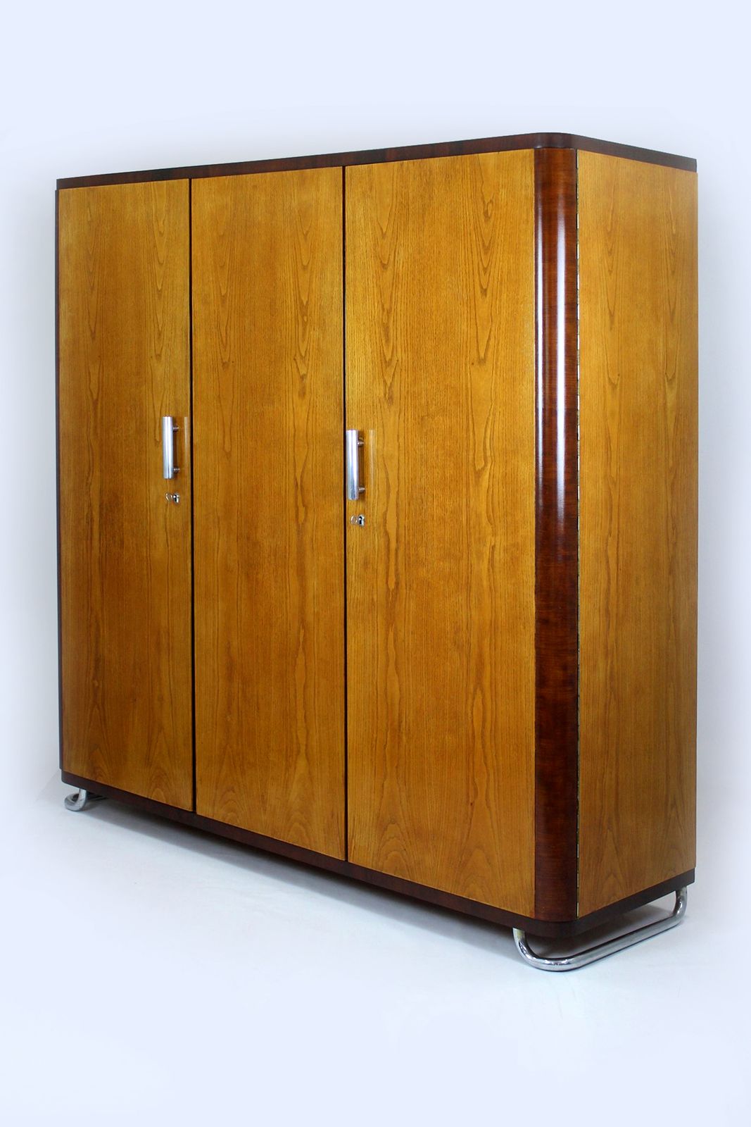 Bauhaus Chromed Tubular Steel Wardrobe By Hynek Gottwald, 1930s photo furniture