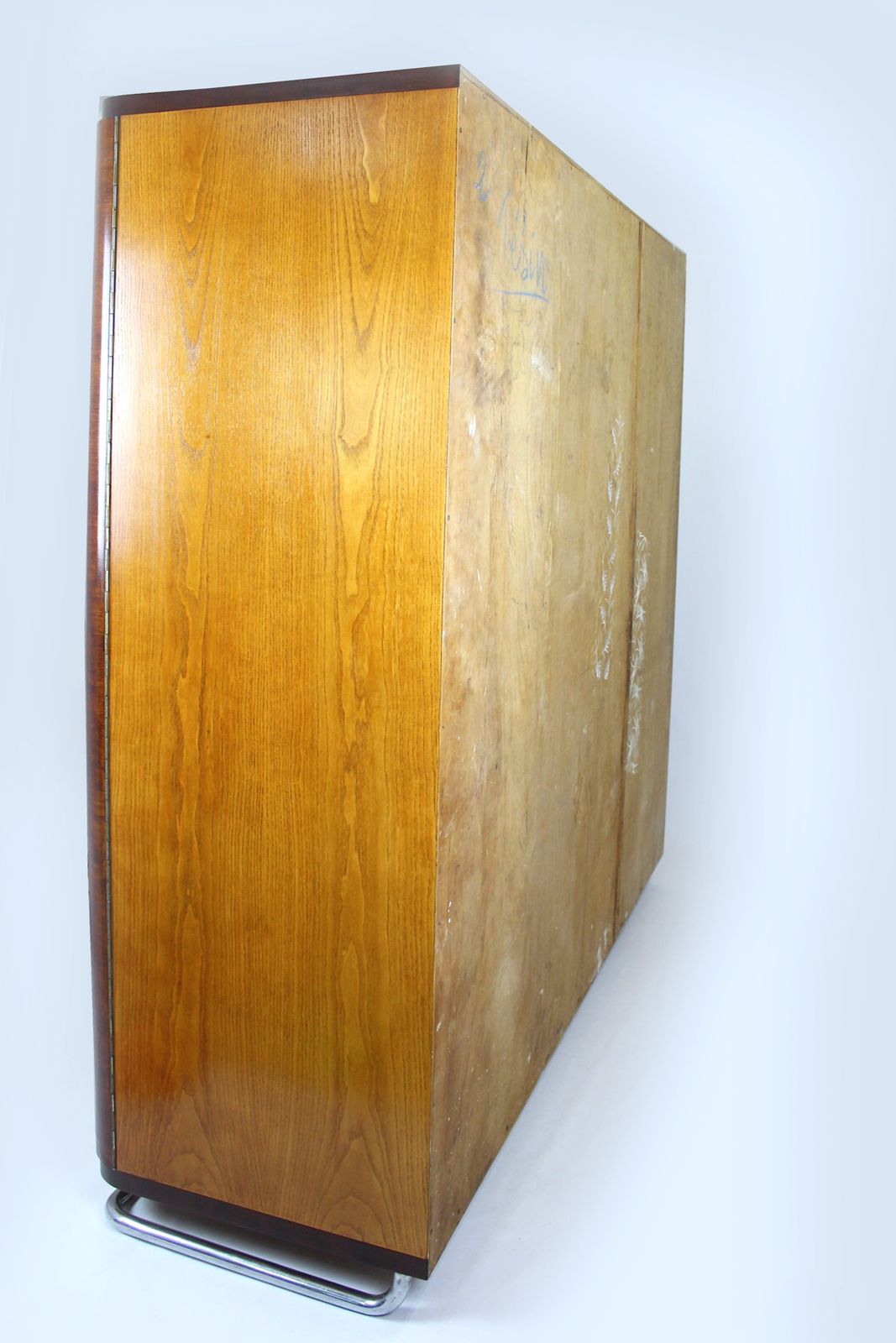 Furniture Bauhaus Chromed Tubular Steel Wardrobe By Hynek Gottwald, 1930s photo