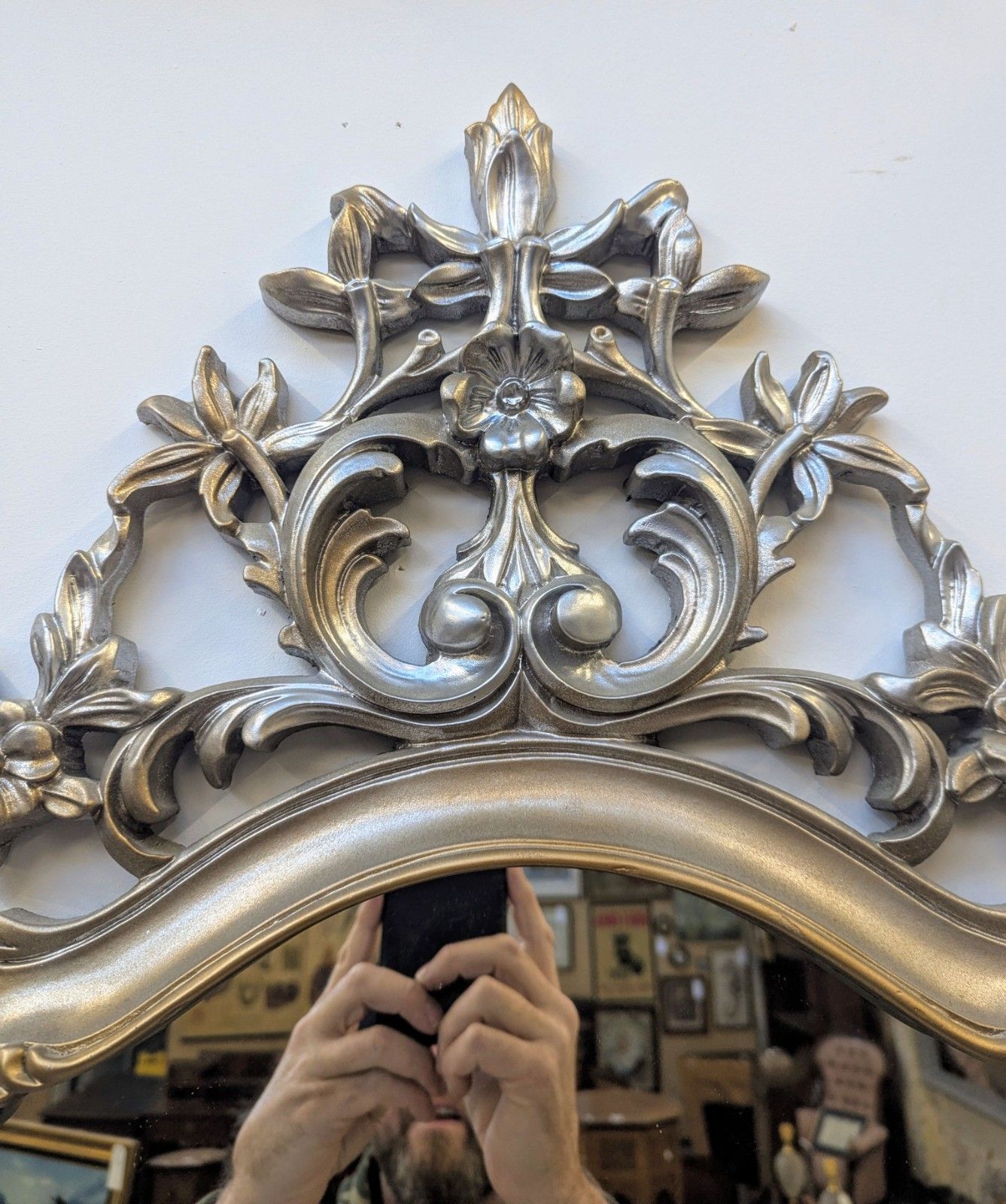 photo furniture Vintage Rococo Style Silver And Gold Decorative Mirror Delivery Available 0067.