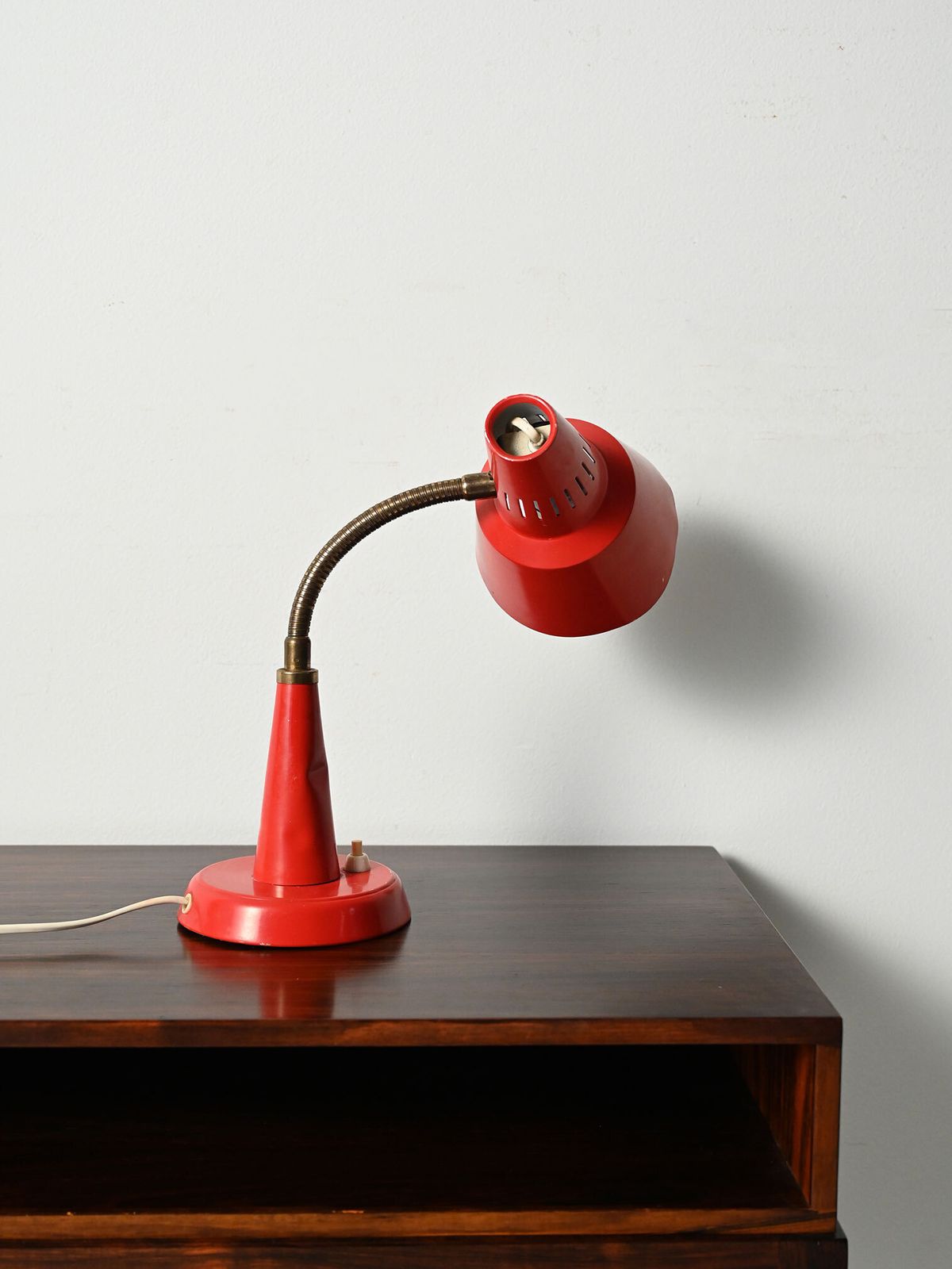 Red Table Lamp Produced By Gemi Rossa Anni ’60 photo Lighting