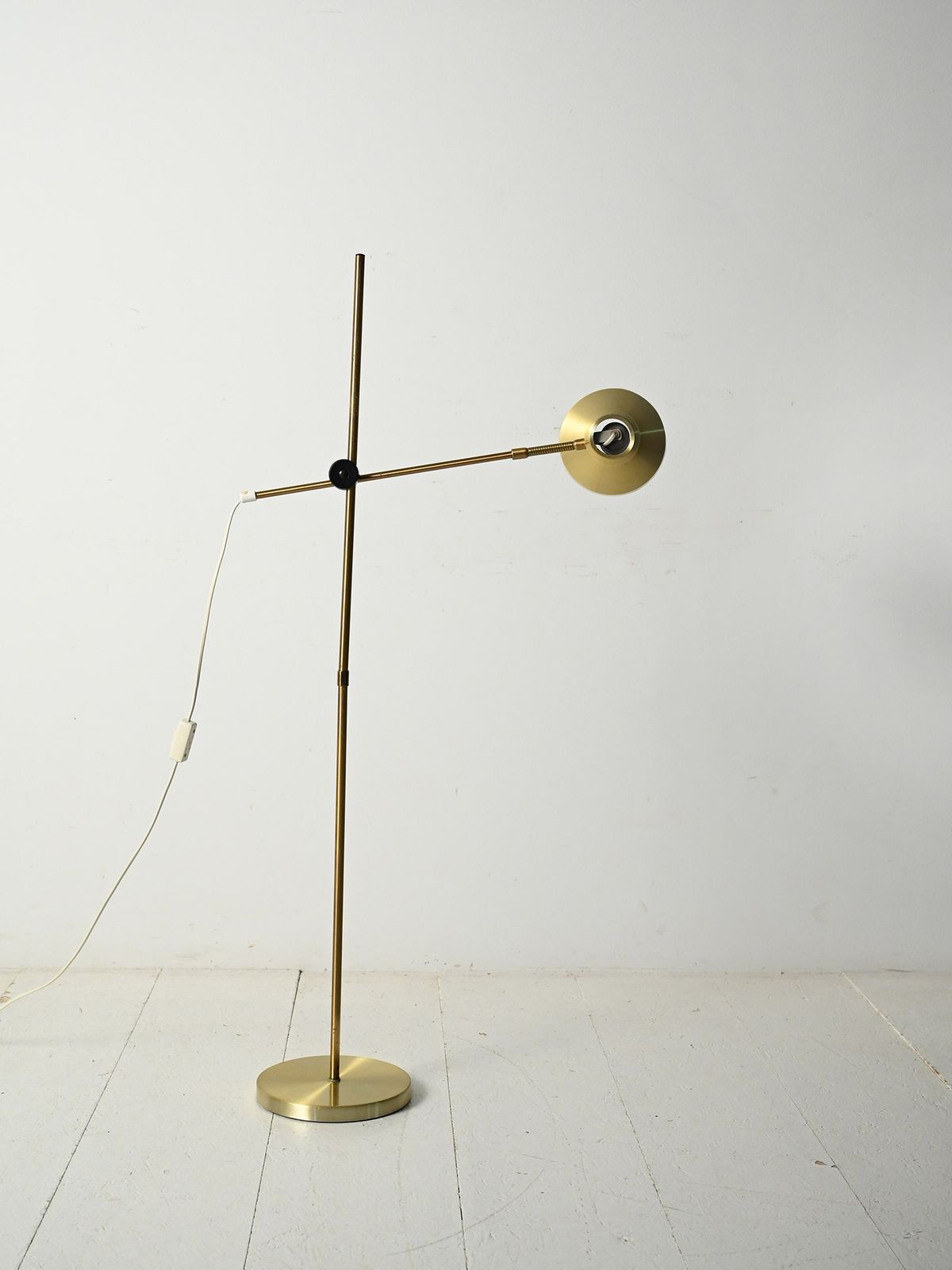 Scandinavian Brass Floor Lamp With Adjustable Arm photo Lighting