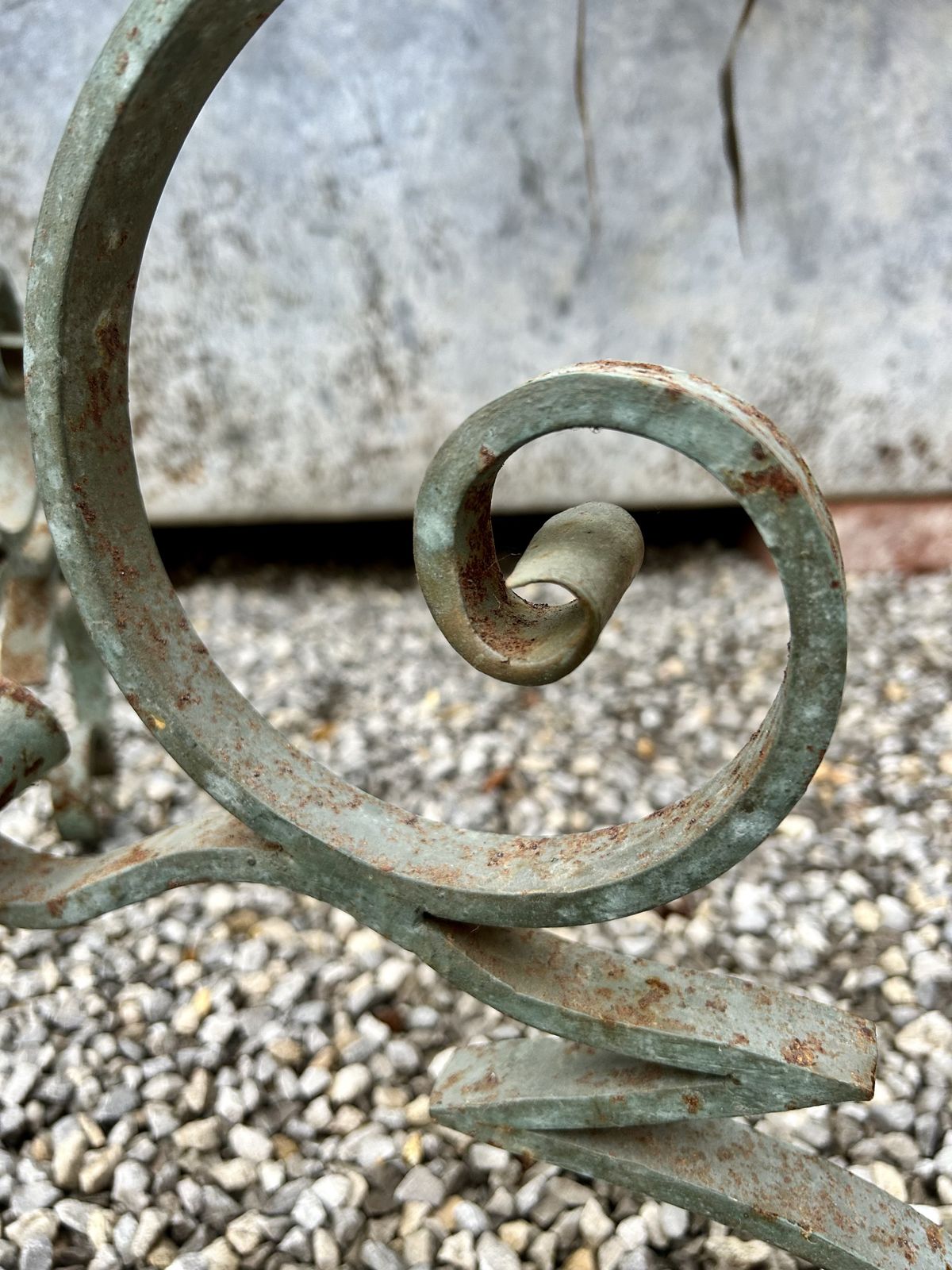 19th Century French Ornate Garden Side Table With Wrought Iron Base photo 300.0