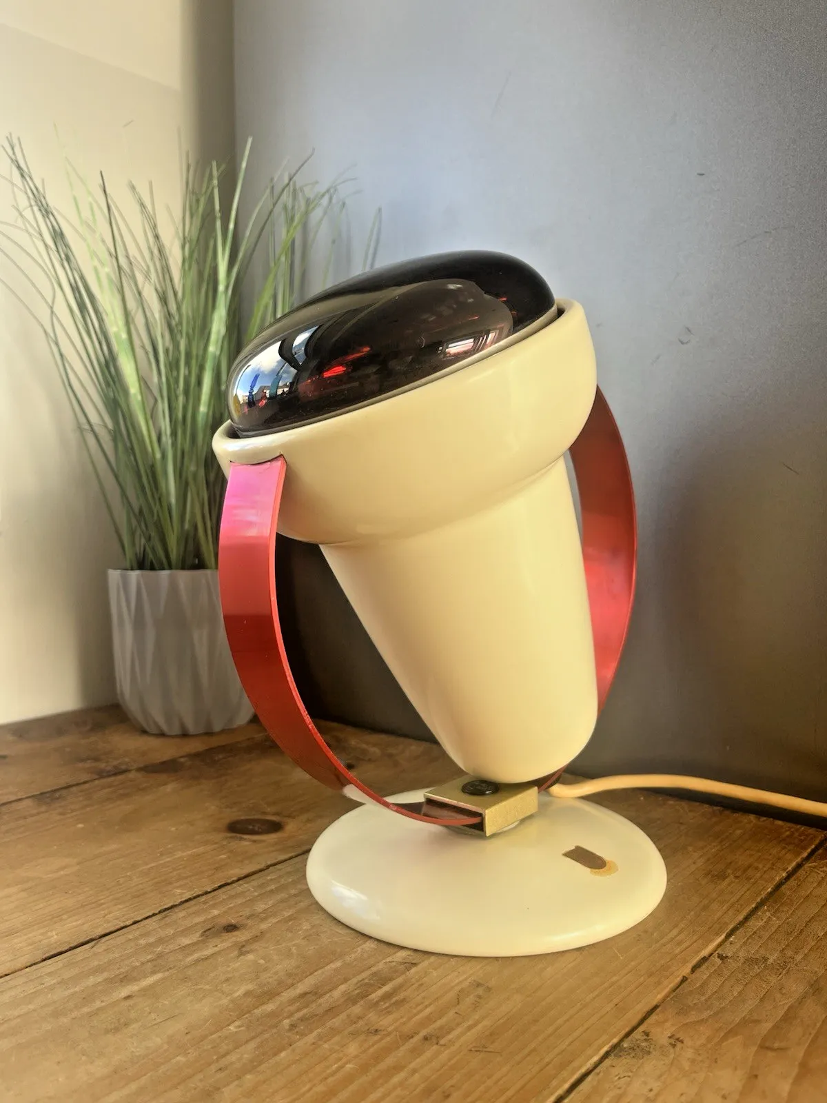 Lighting Space Age 50's Philips Red Saturn Circle Designer Heat Desk Wall Lamp C Perriand photo