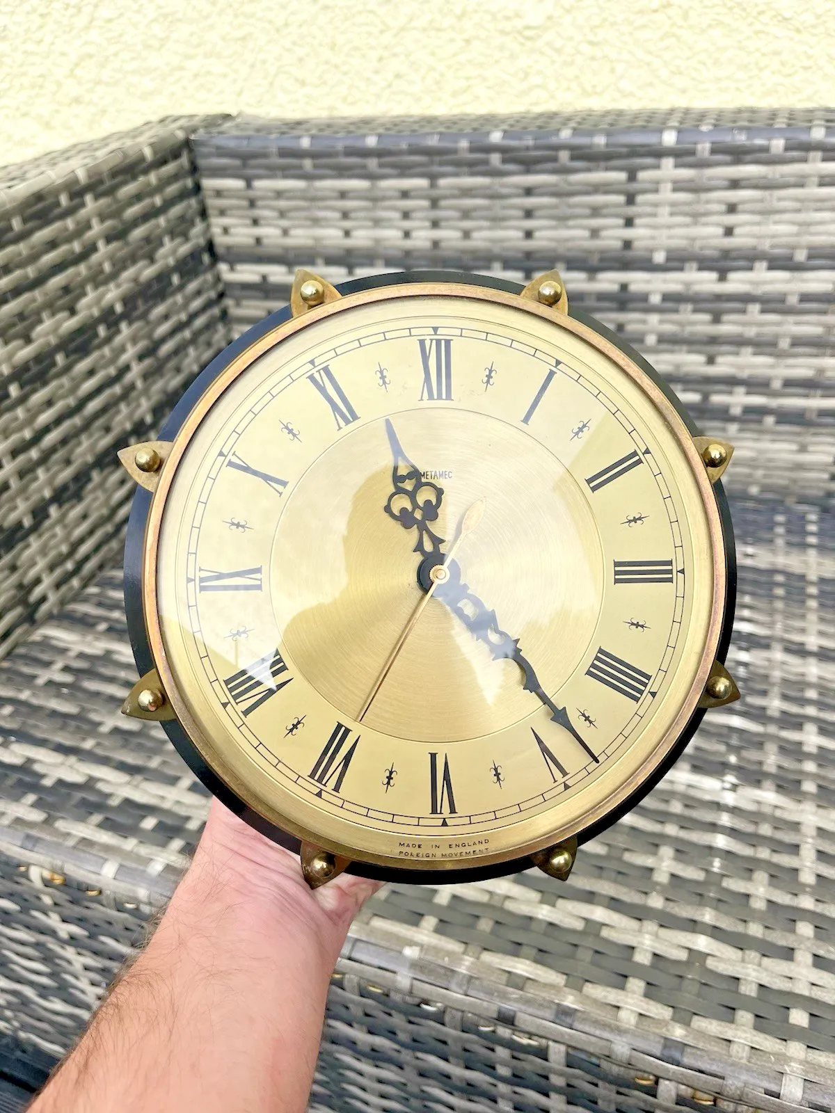 Home Decor Mid Century 60's 70's Metamec Sunburst Wall Clock Kitchen Office Vintage Retro photo