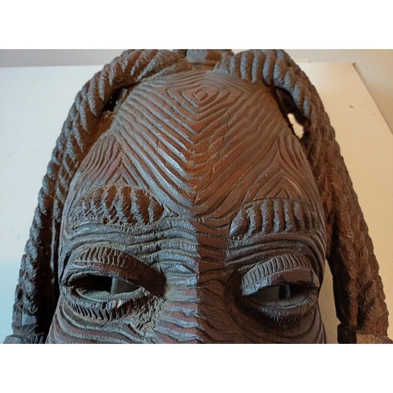 416.0 African Wooden Mask Ivory Coast Baoulé photo
