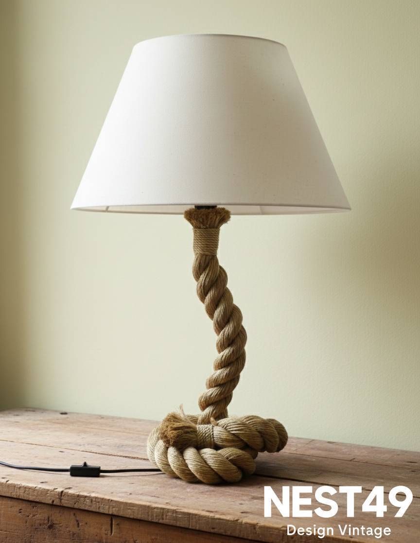 photo furniture Rope Lamp, Work In The Style Of Audoux & Minet, Circa 1970 1980