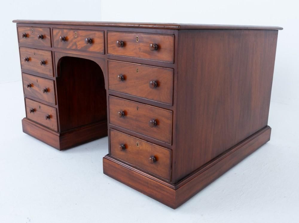 Victorian Partners Desk Mahogany Writing Table 1860 photo Furniture