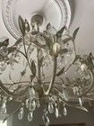 Laura Ashley 8 Arm Lavenham Chandelier Cream Metal 50cm Chain photo for sale