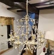 Laura Ashley 8 Arm Lavenham Chandelier Cream Metal 50cm Chain