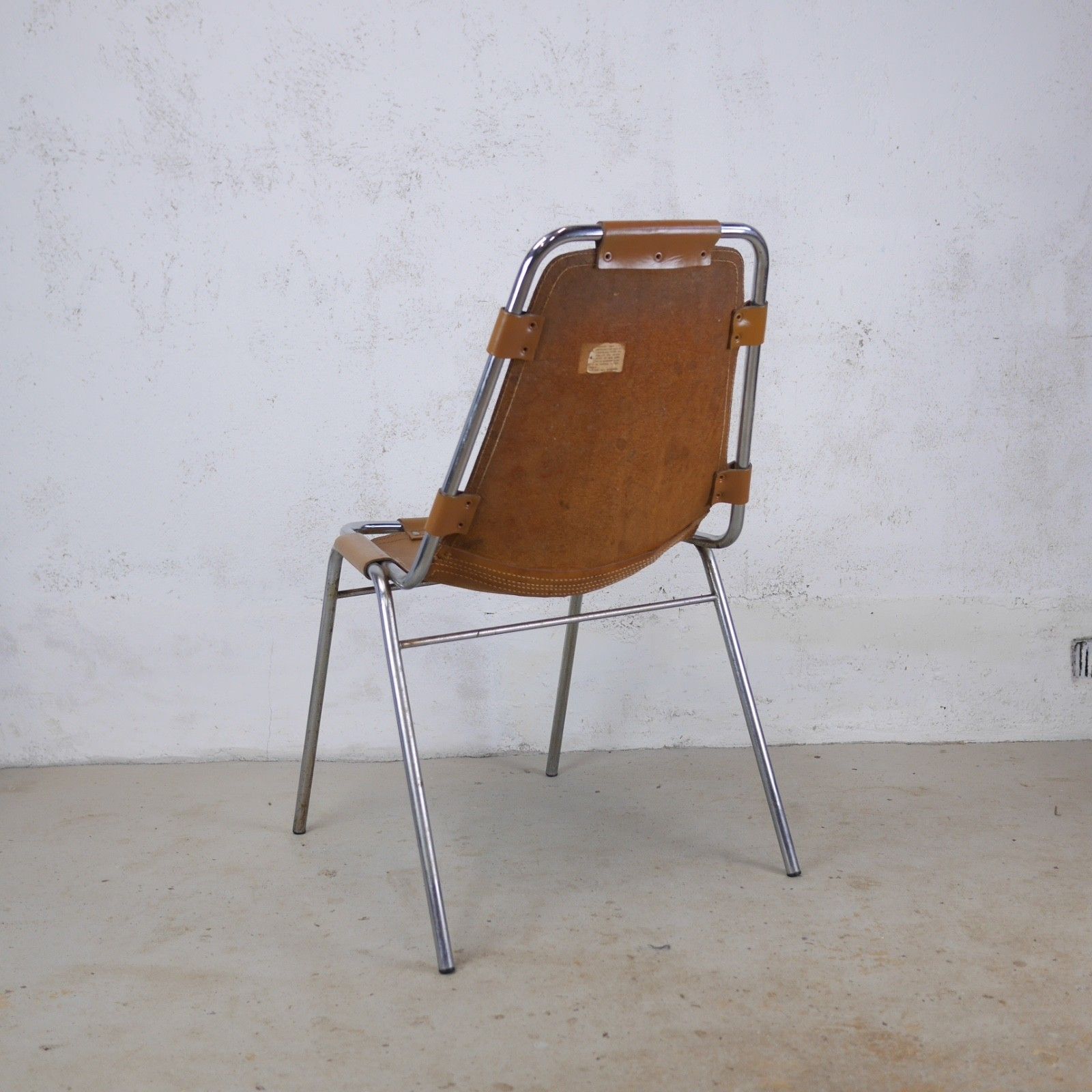 Set 4 Mid Century Vintage Charlotte Perriand Les Arches Leather Chairs #103058 photo Furniture