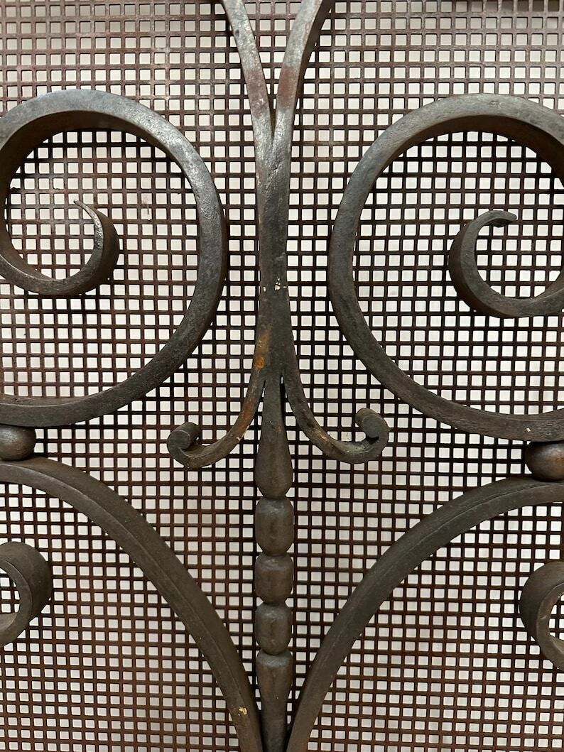 Antique Parisian Wrought Iron Radiator Cover / Console Table C.1920 photo Furniture