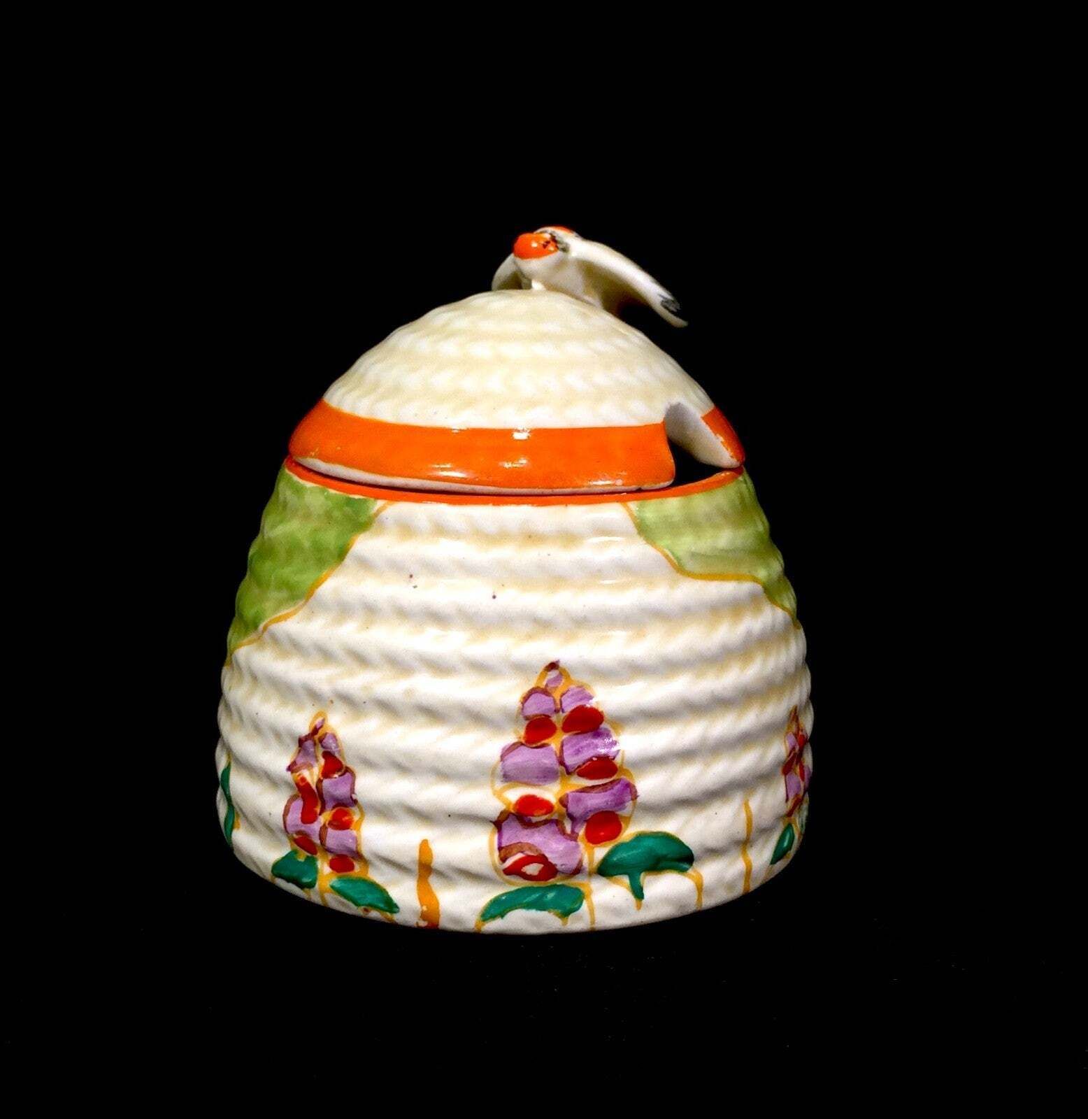 Antique Clarice Cliff Windbells Beehive Honey Pot C.1933 / Art Deco Pottery photo Home Decor