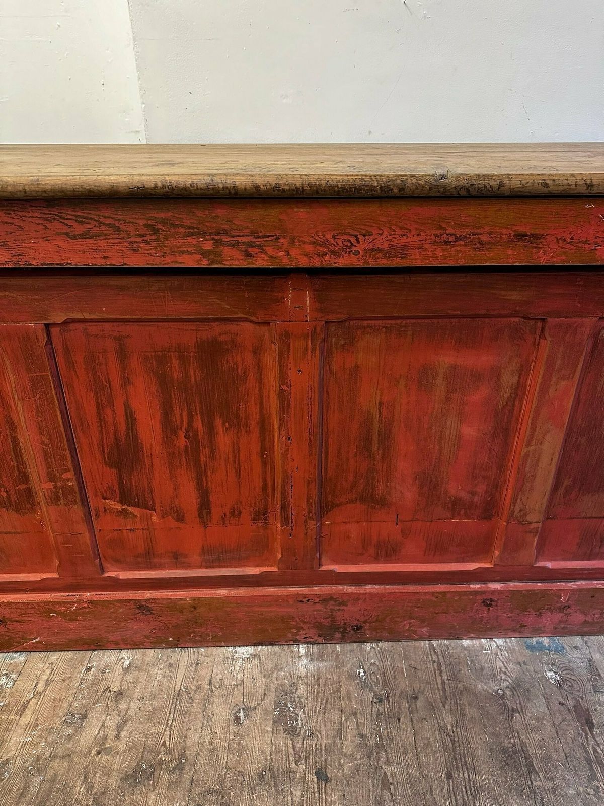 Large Antique 1900's Pitch Pine Shop Counter Rustic Style Ideal For Shops / Cafe photo furniture