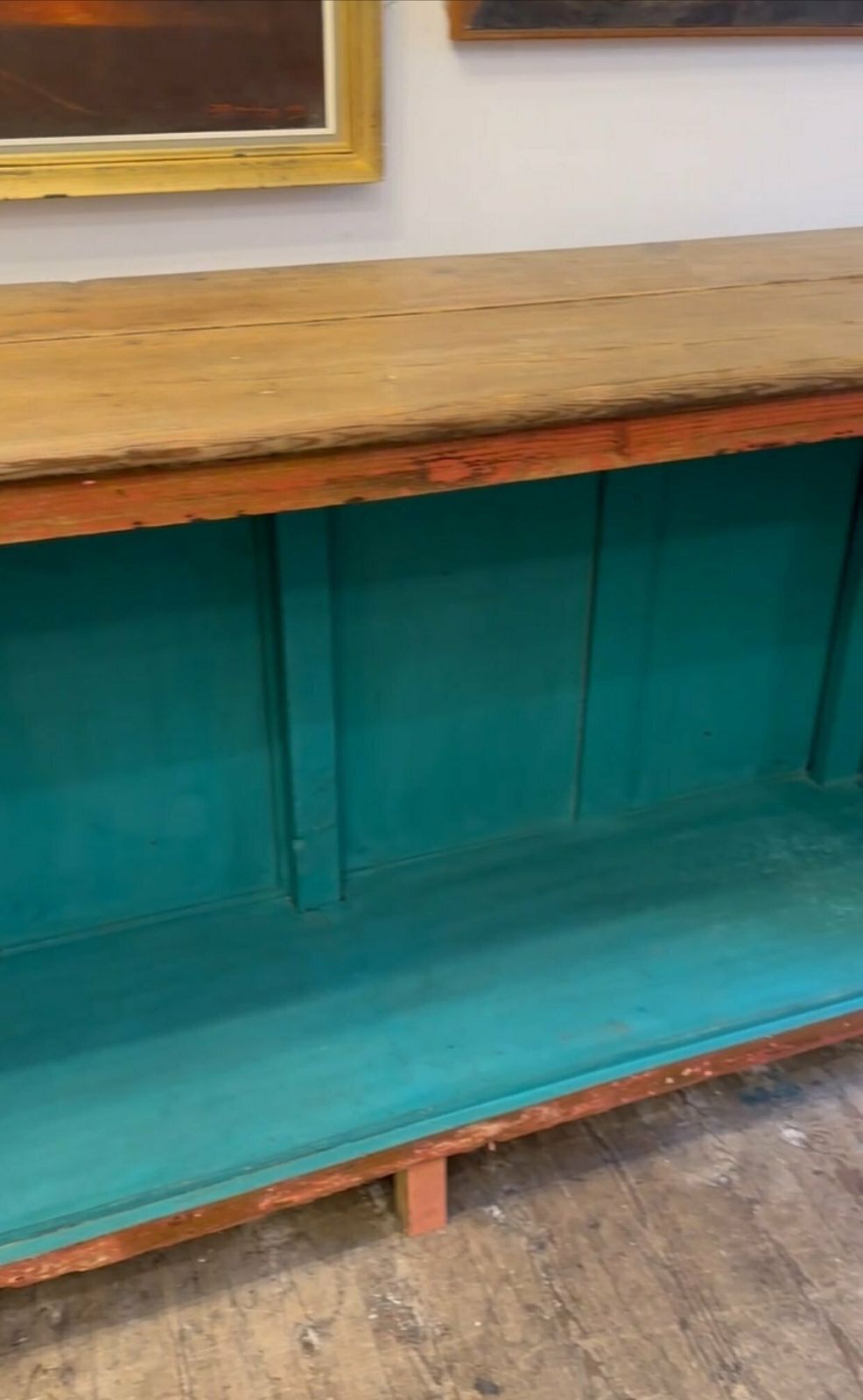 Large Antique 1900's Pitch Pine Shop Counter Rustic Style Ideal For Shops / Cafe photo vinterior