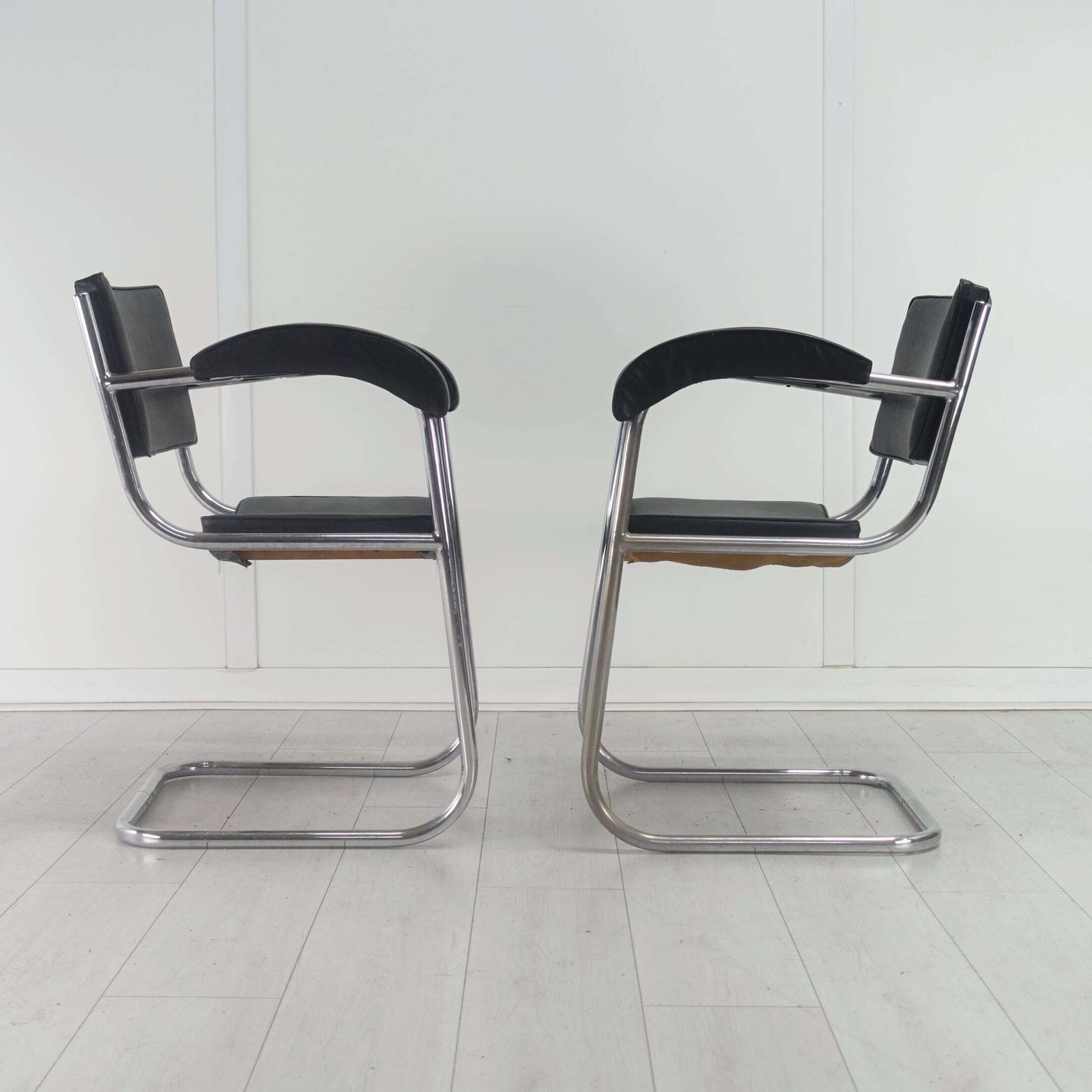 photo for sale Pair Of Art Deco Arm Chairs By Serge Chermayeff English 1930's