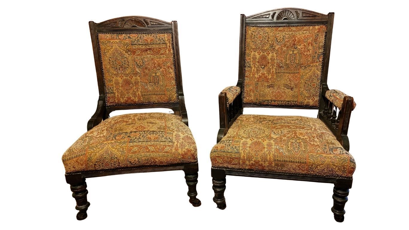 Pair Of Edwardian Grandparent Chairs