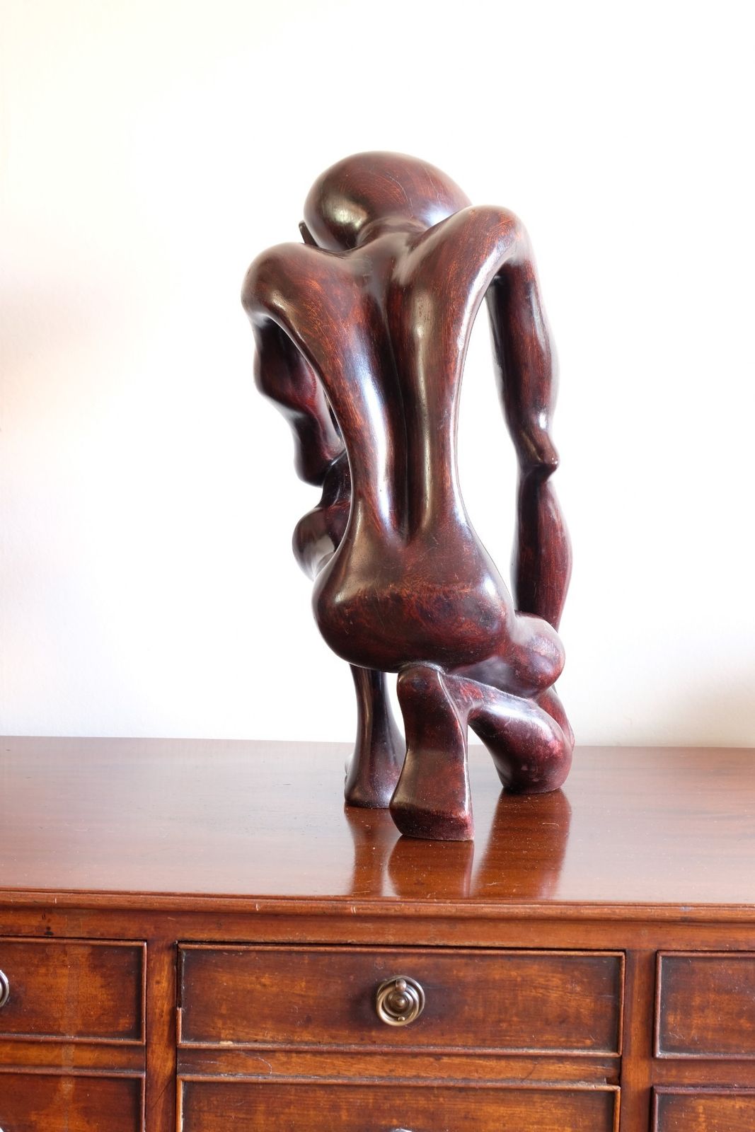 African Abstract Mahogany Sculpture Inspired By Rodin And Henry Moore photo vintage