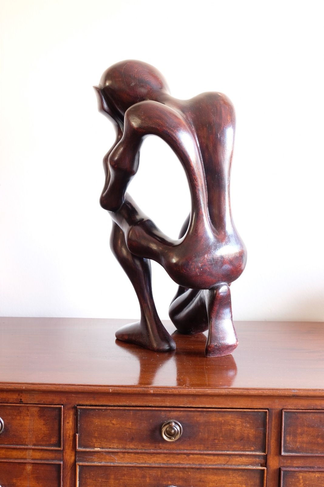 photo vinterior African Abstract Mahogany Sculpture Inspired By Rodin And Henry Moore