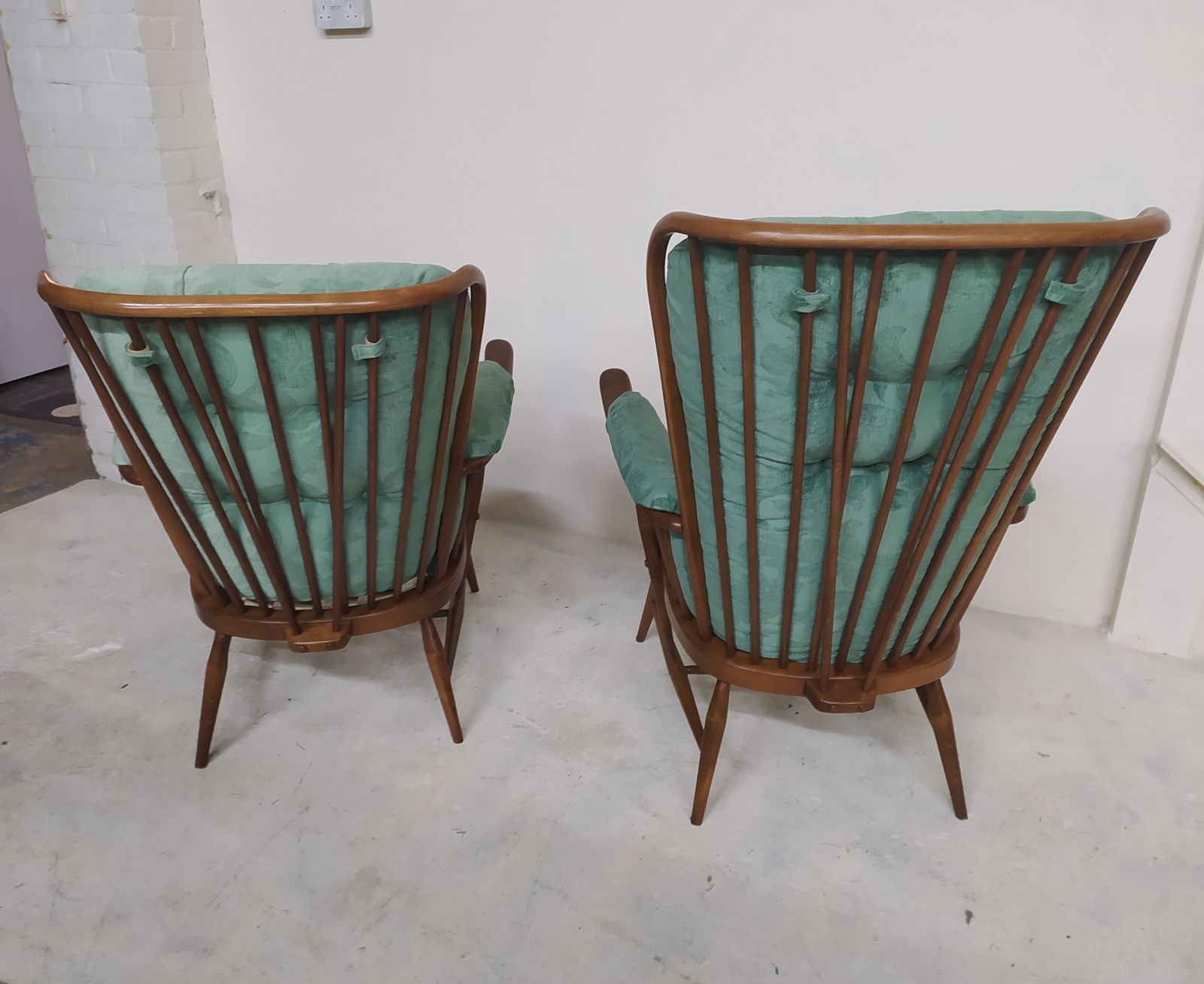 photo buy Ercol Evergreeen Pair Of Vintage Armchairs.