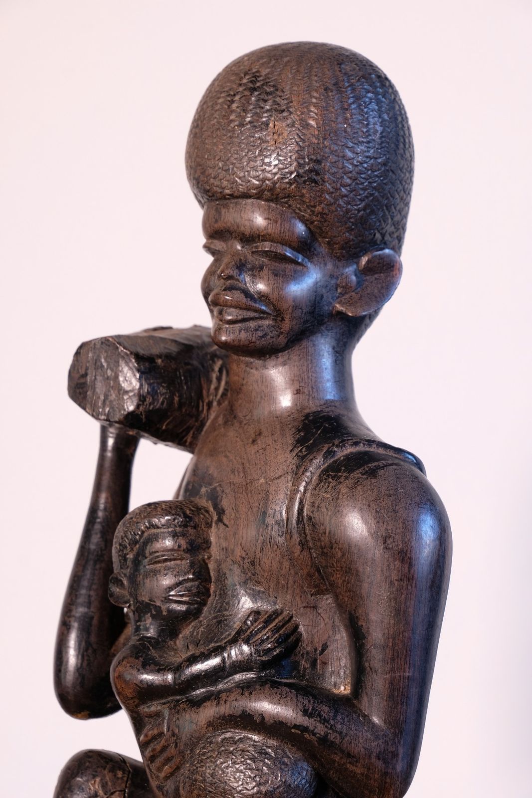 photo buy East African Solid Ebony Sculpture Mother And Child 34.5 Cm