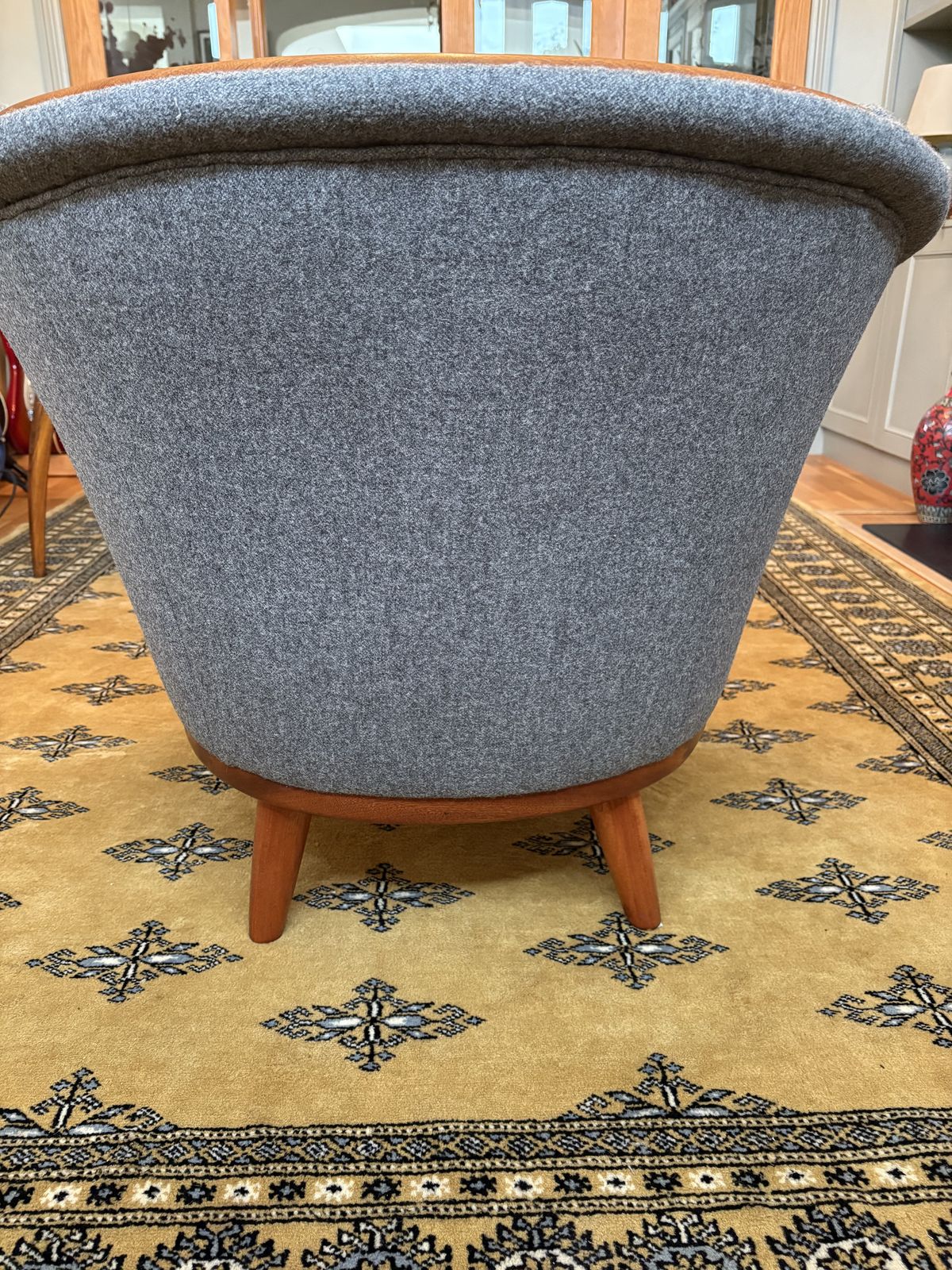 1950 M Century Danish Lounge Chairs In 100% Grey Wool photo furniture