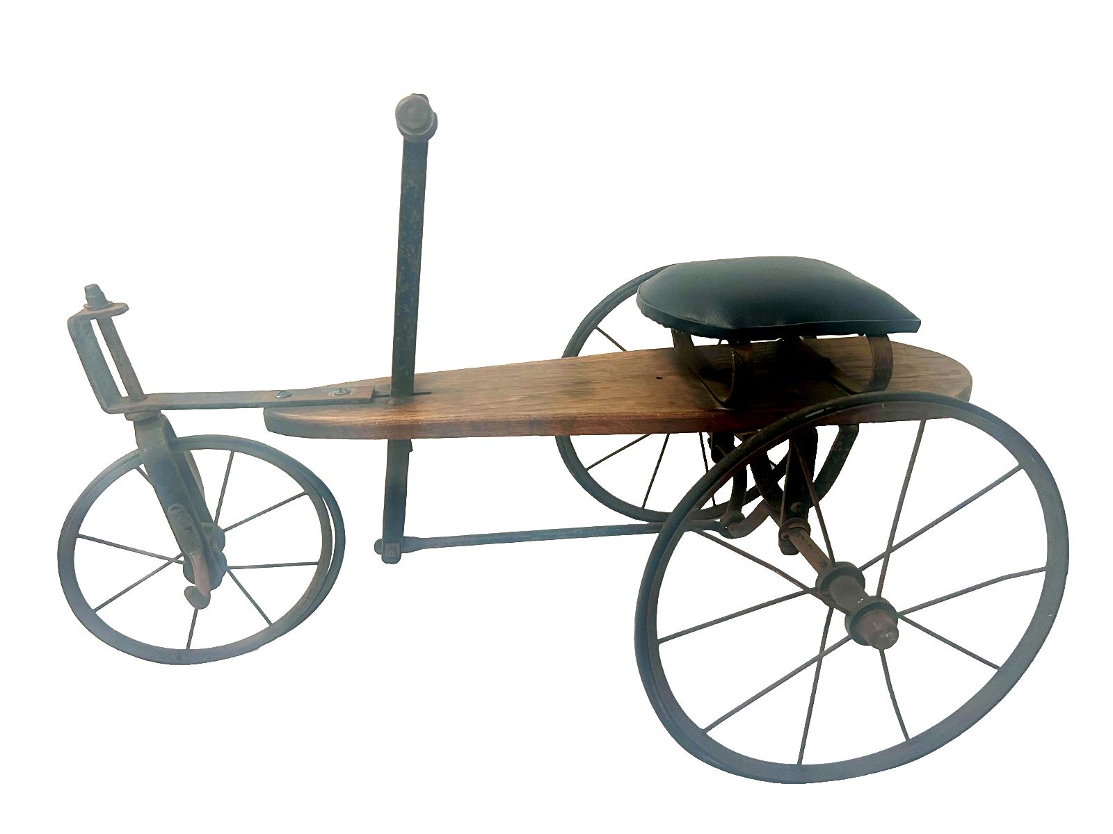 "La Draisienne" Antique Children's Iron And Wood Tricycle 20th Century photo buy
