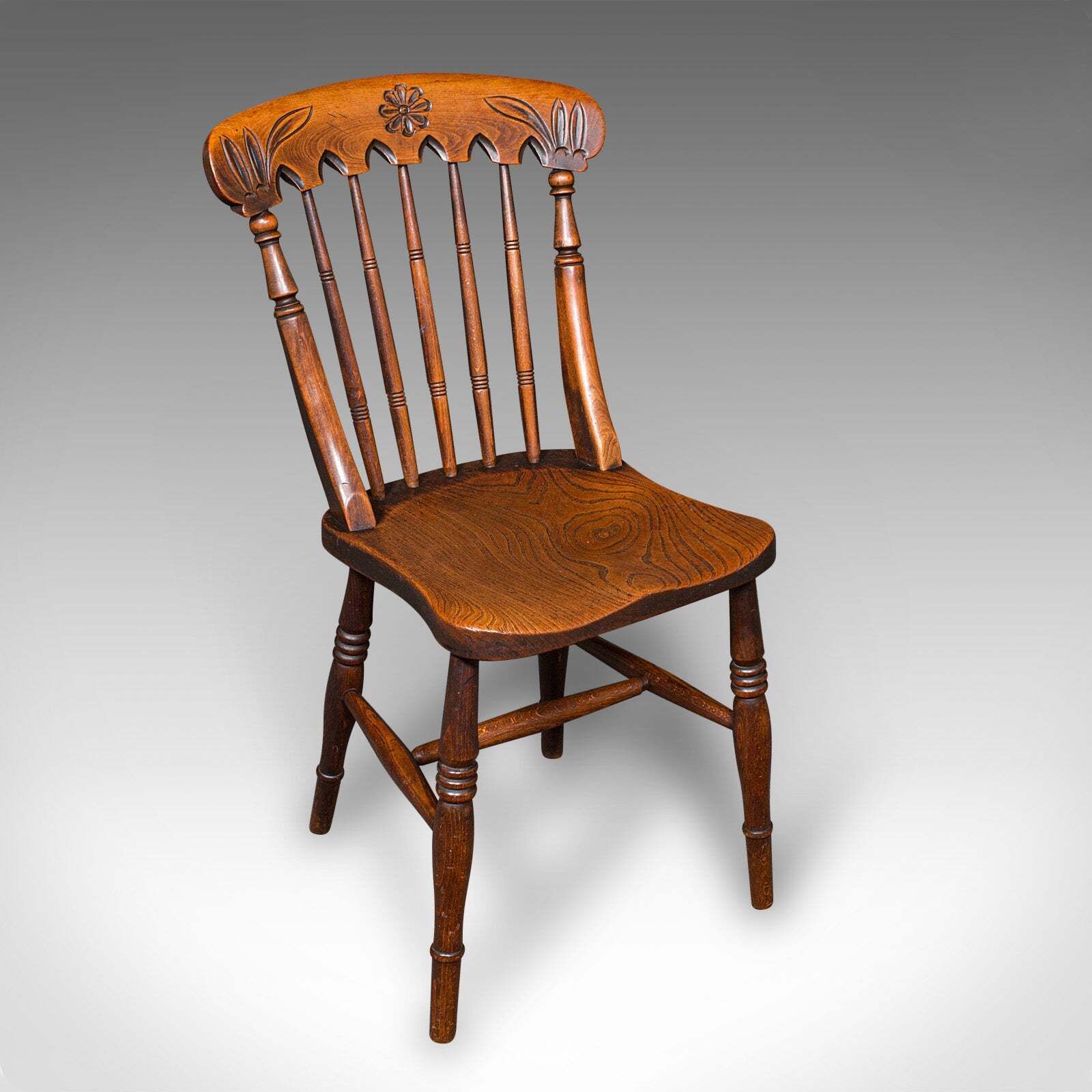 Trio Of Antique Station Chairs, English Elm, Reception Hall Side Seat, Victorian photo Furniture
