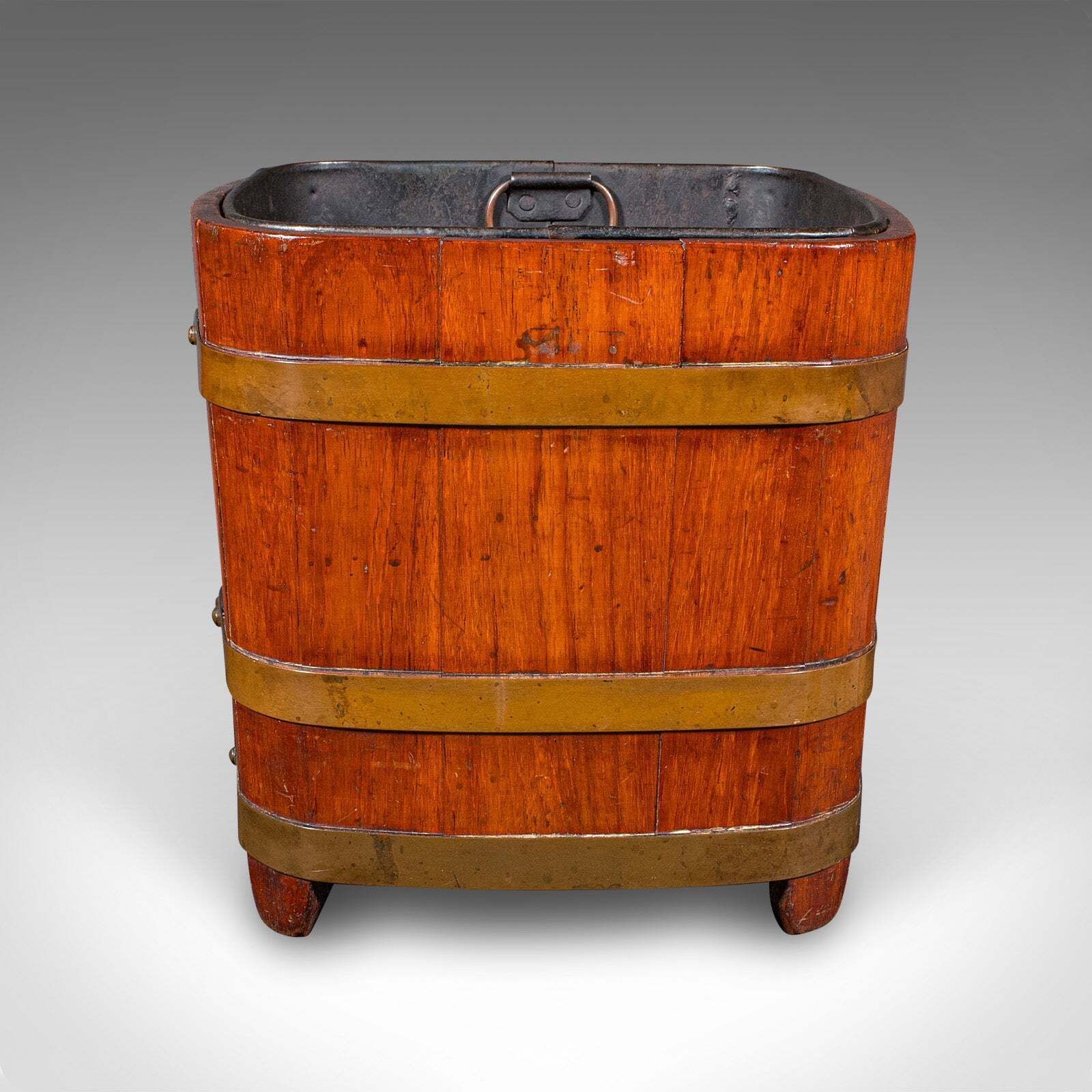 Antique Fireside Store, English, Hearthside Coal Bin, Log Basket, Late Victorian photo Home Decor