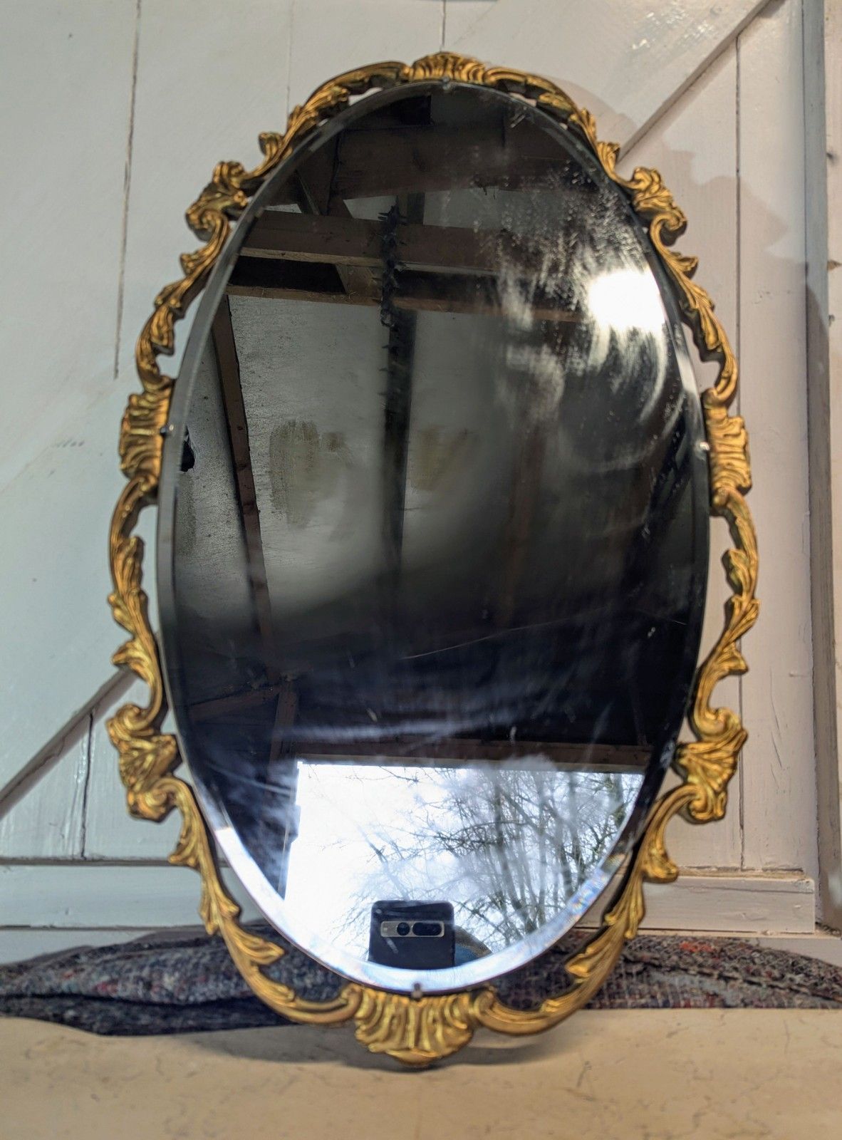 Rococo Style Gilt Framed Beveled Edge Wall Mirror  Delivery Available 0062. photo vinterior