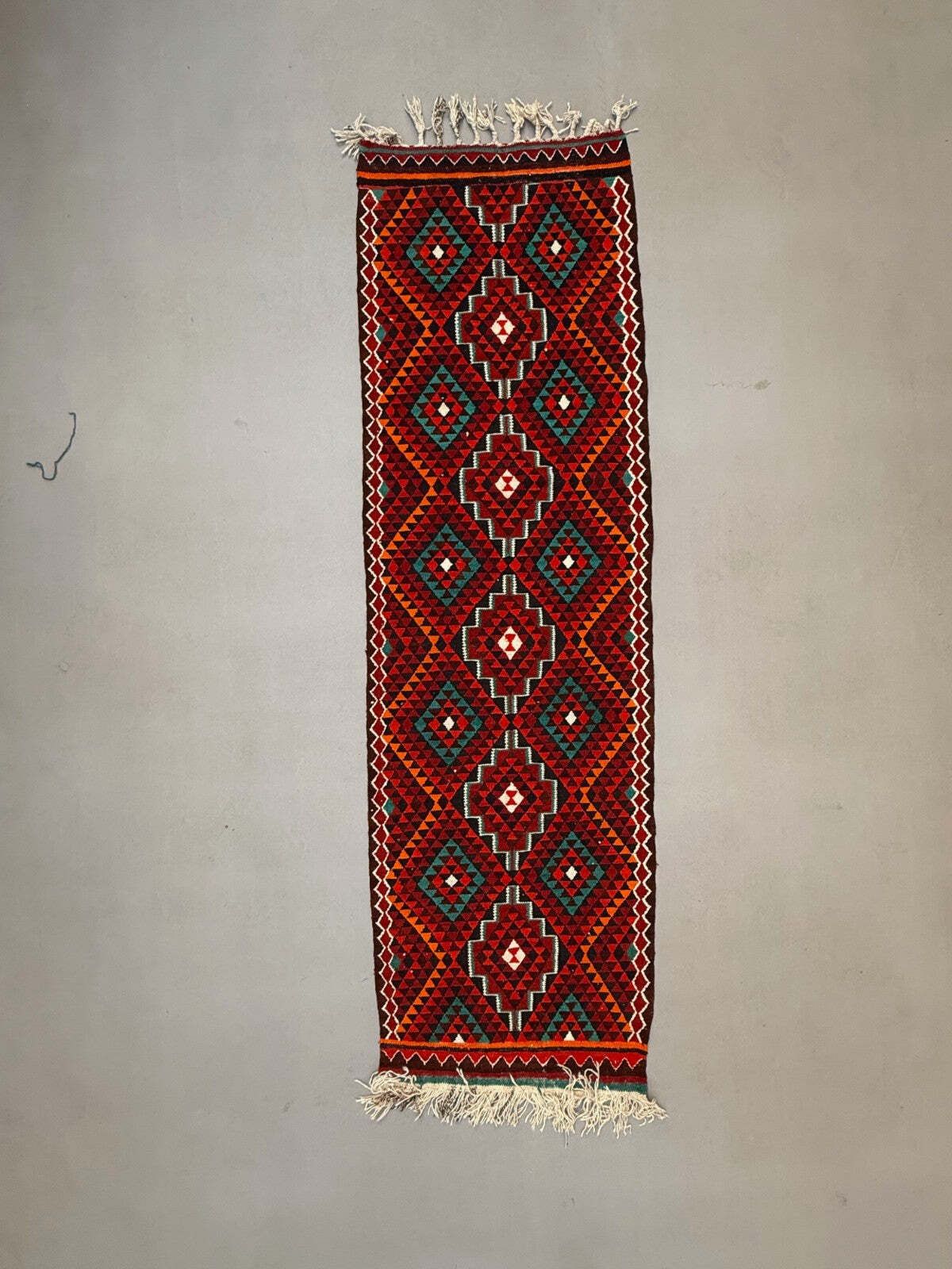 Turkish Kilim Runner 330x100 Cm, Vintage Kelim Rug, Long And Narrow