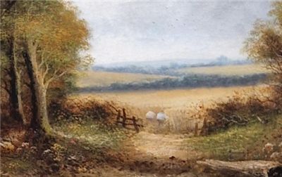 1912 Oil On Canvas   Shere Surrey   Mulready   Signed And In Original Fram photo furniture