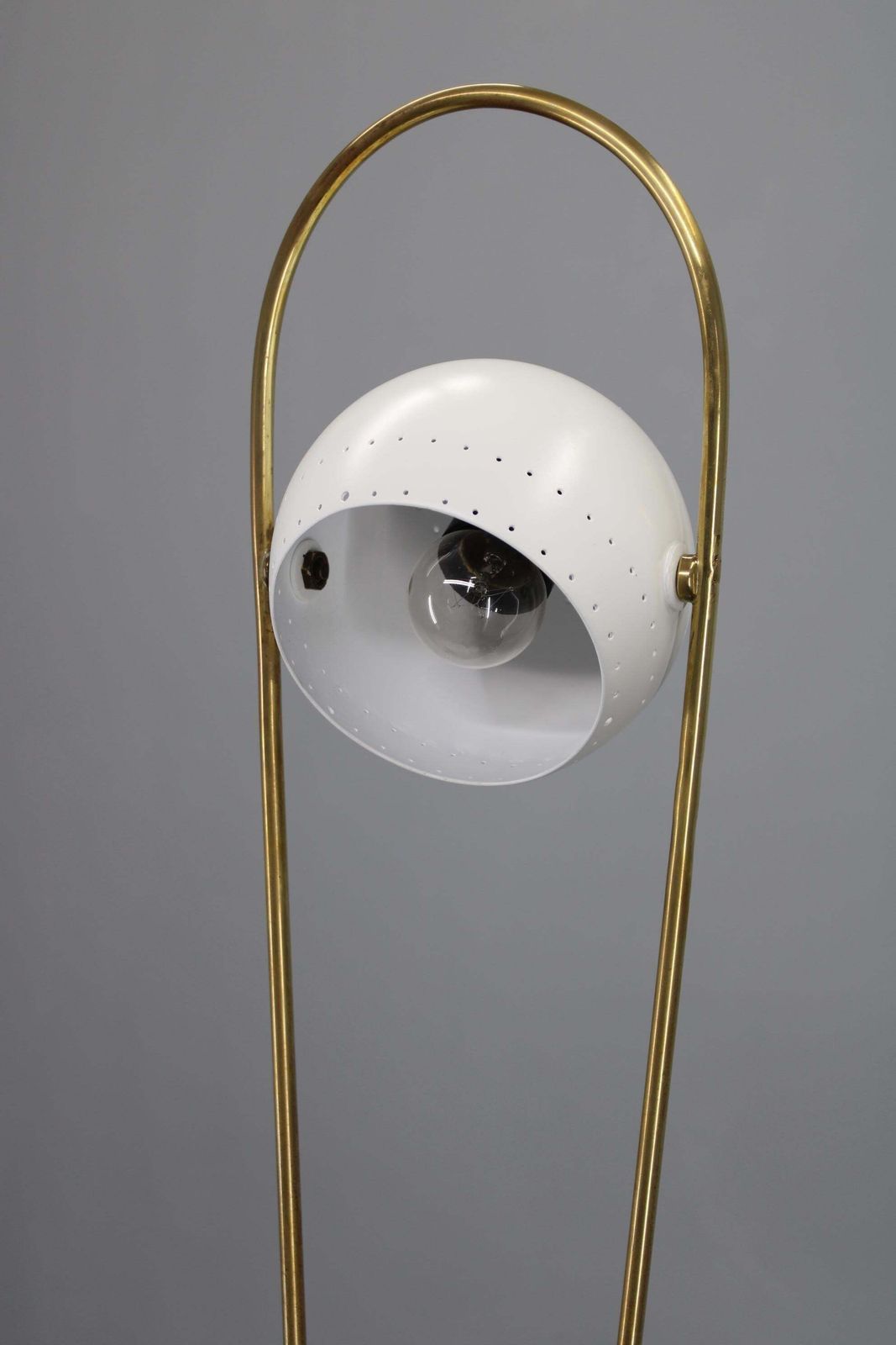 Rare Angelo Lelii Adjustable Italian Marble And Brass Floor Lamp, 1952 photo Lighting