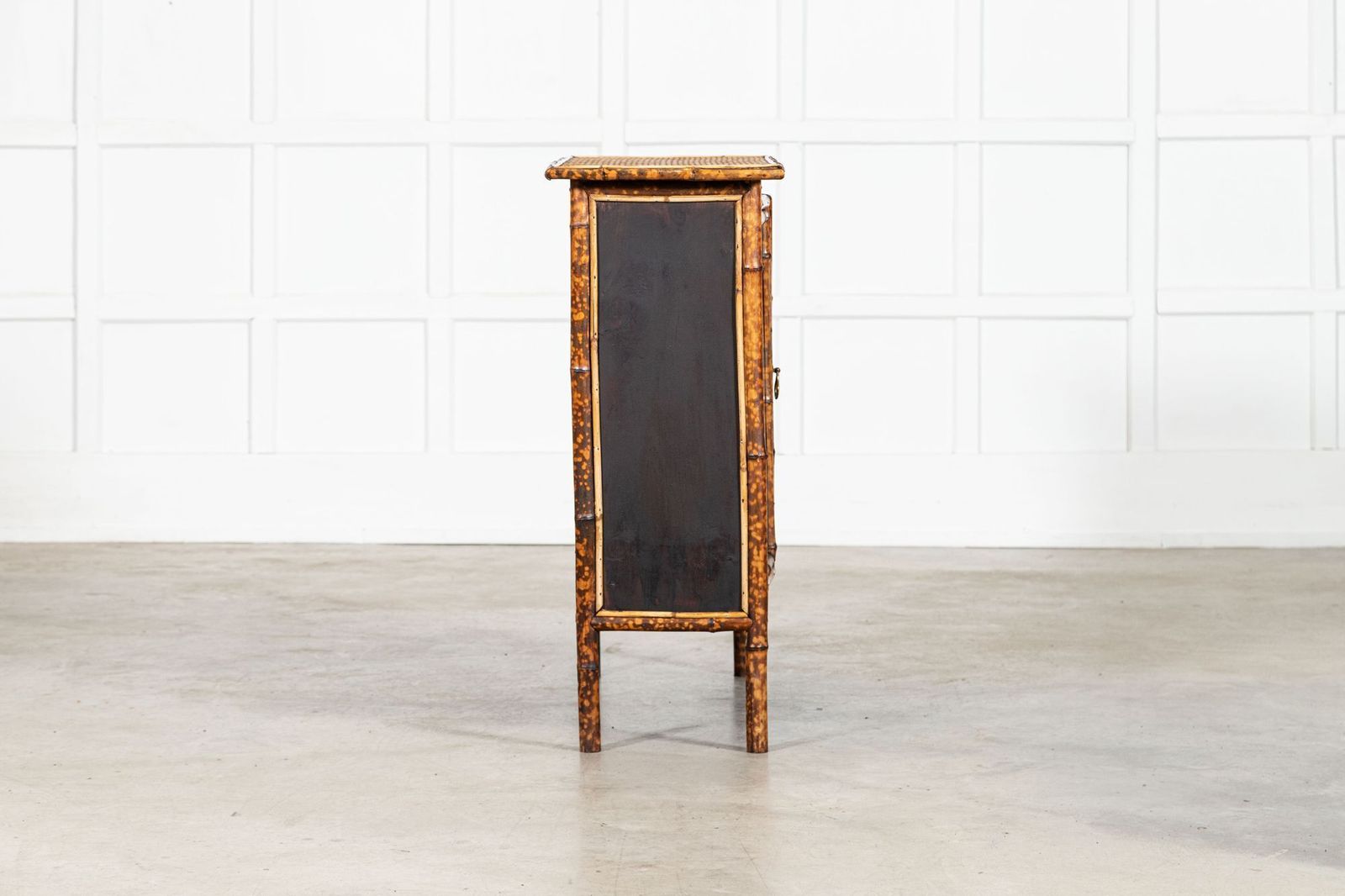 English 19thc Bamboo & Rattan Glazed Cabinet photo vinterior