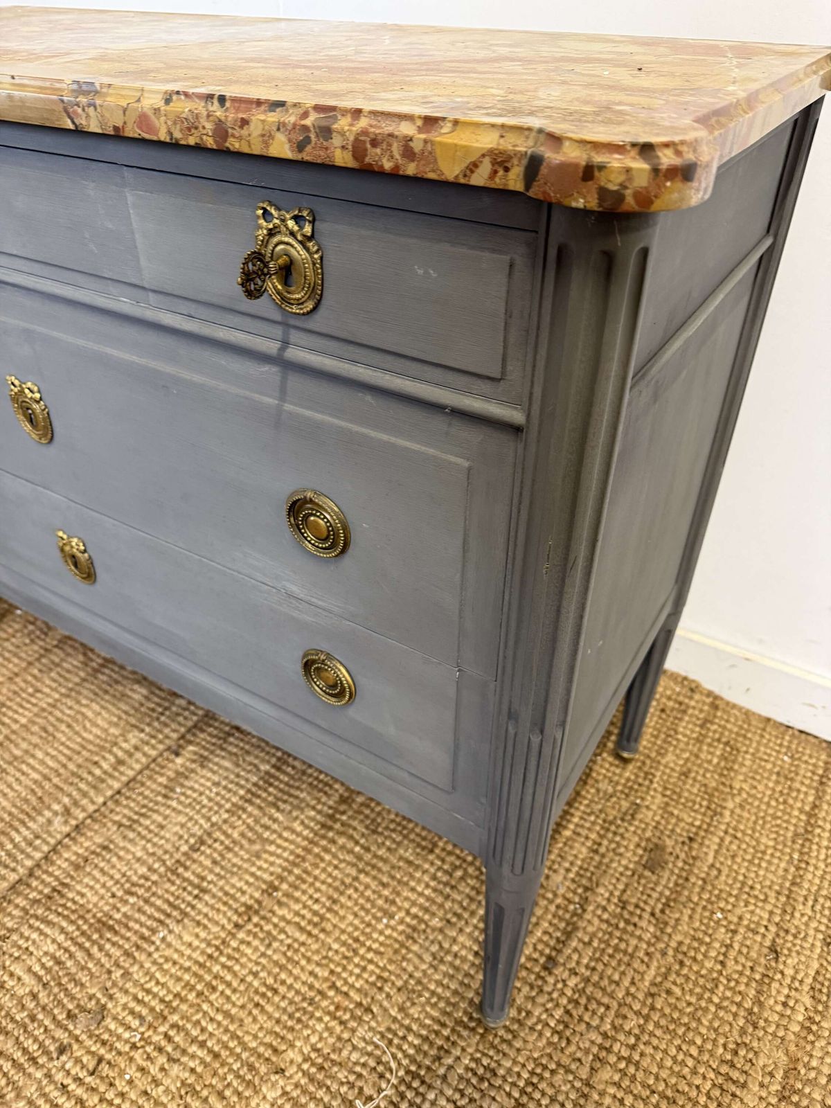 photo furniture Louis XVI Style Painted Commode , Pale Grey