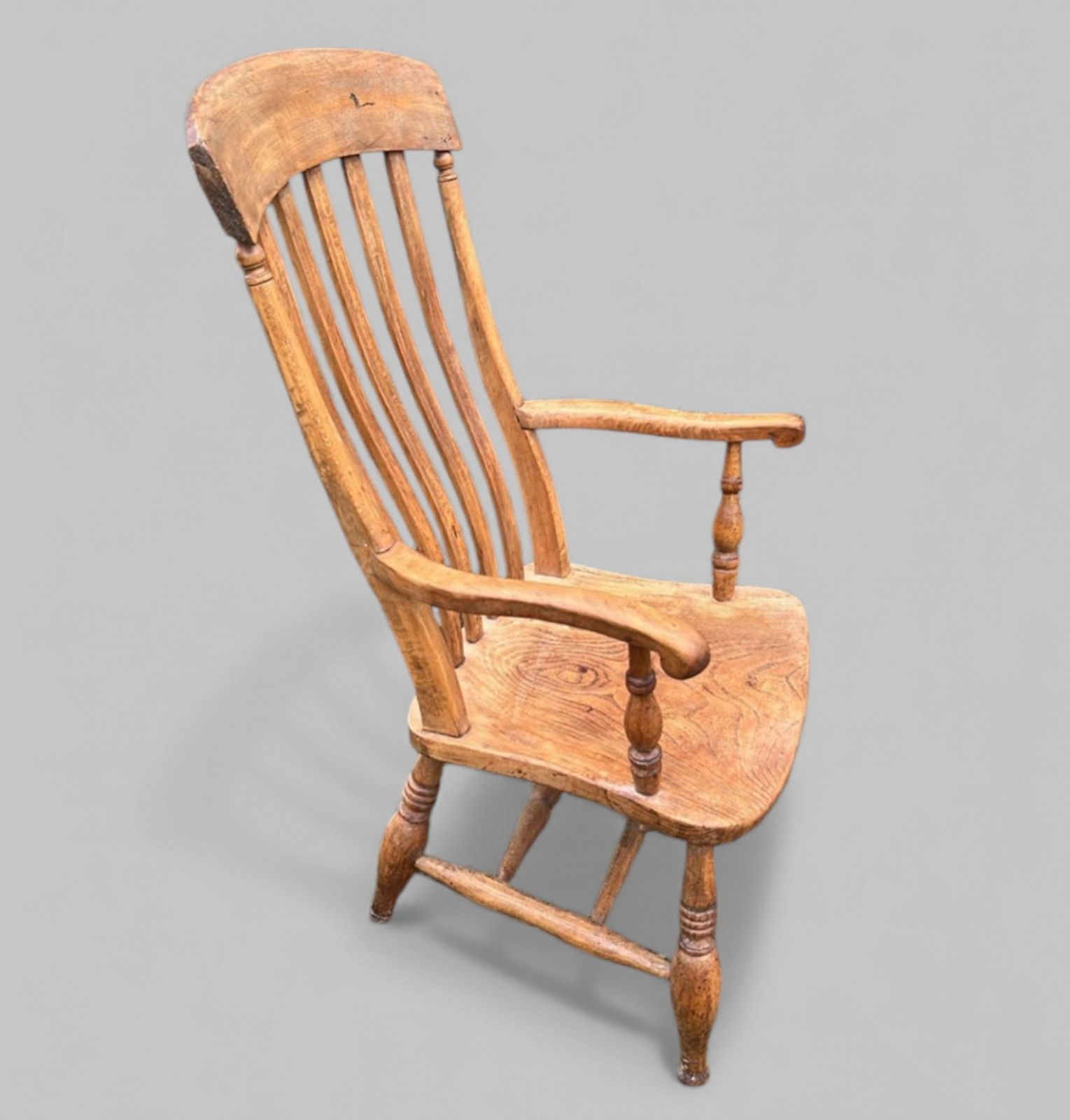 Victorian High Back Elm & Ash Smoker’s Bow Armchair, C.1880 photo furniture