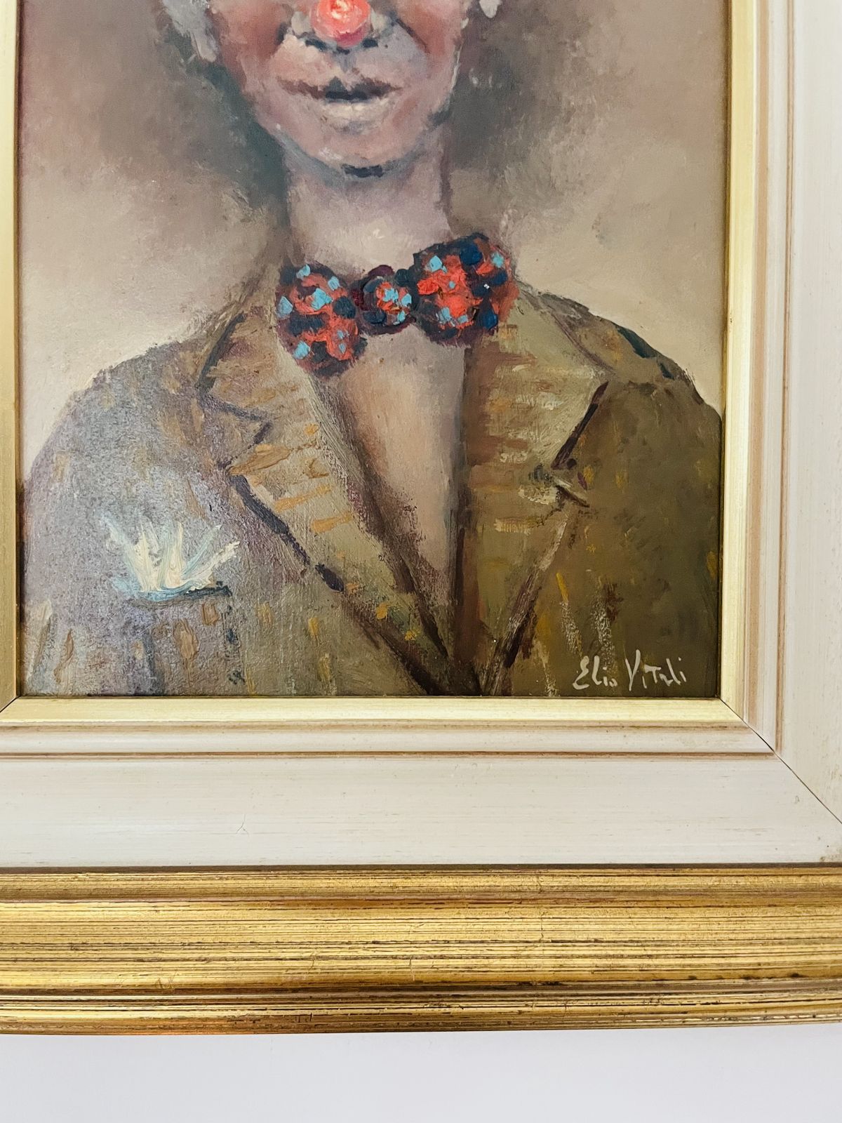 Vintage Oil Painting Of A Clown photo furniture