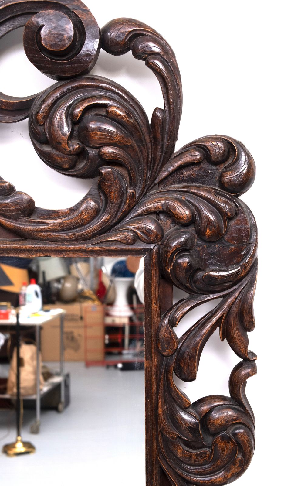 photo furniture Impressive Monumental 18 Century Antique Cherub Oak Mirror Holland