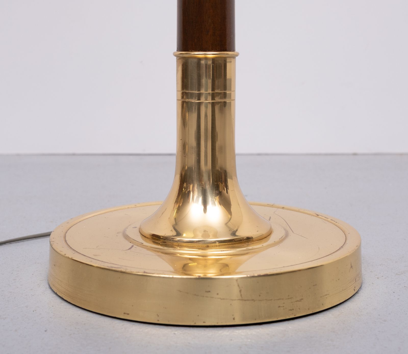Metalarte Stunning Floor Lamp Brass And Mahogany 1960s Spain photo vintage