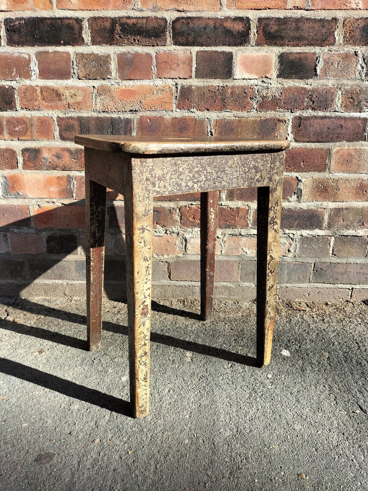 1940's  1960's Lab Stool With Lovely Original Textured Crackled Paint photo furniture