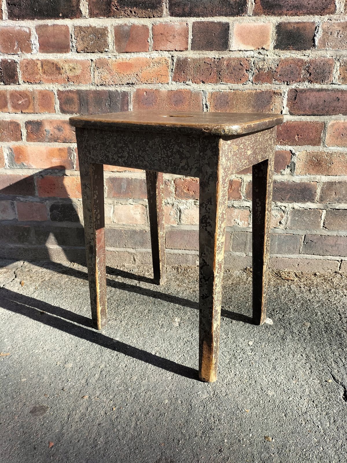 1940's  1960's Lab Stool With Lovely Original Textured Crackled Paint photo for sale
