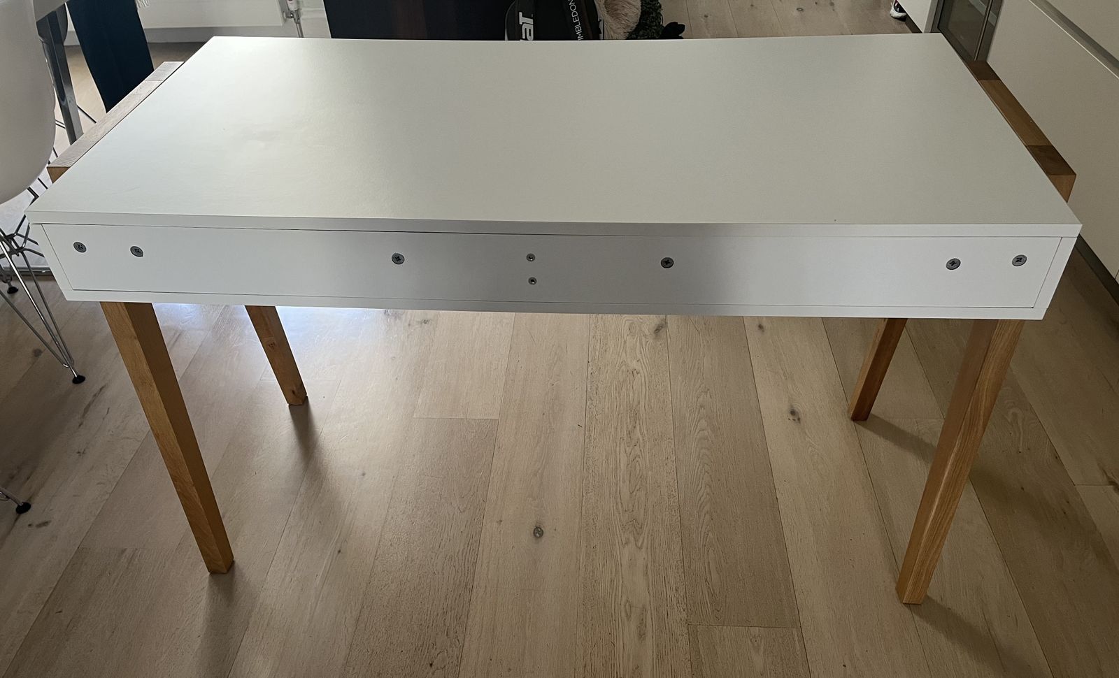 White & Wood Desk photo for sale