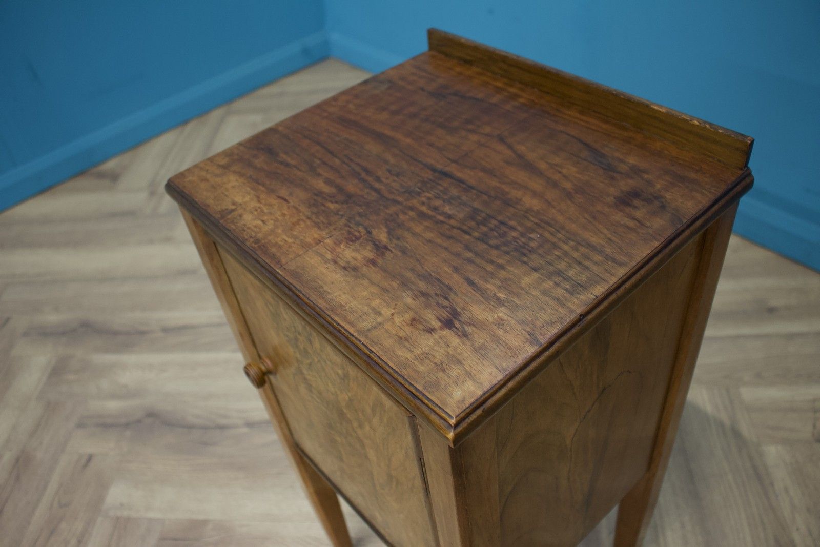 Vintage Art Deco Walnut Bedside Cabinet Or Lamp Table Bath, 1930s #1622 photo buy