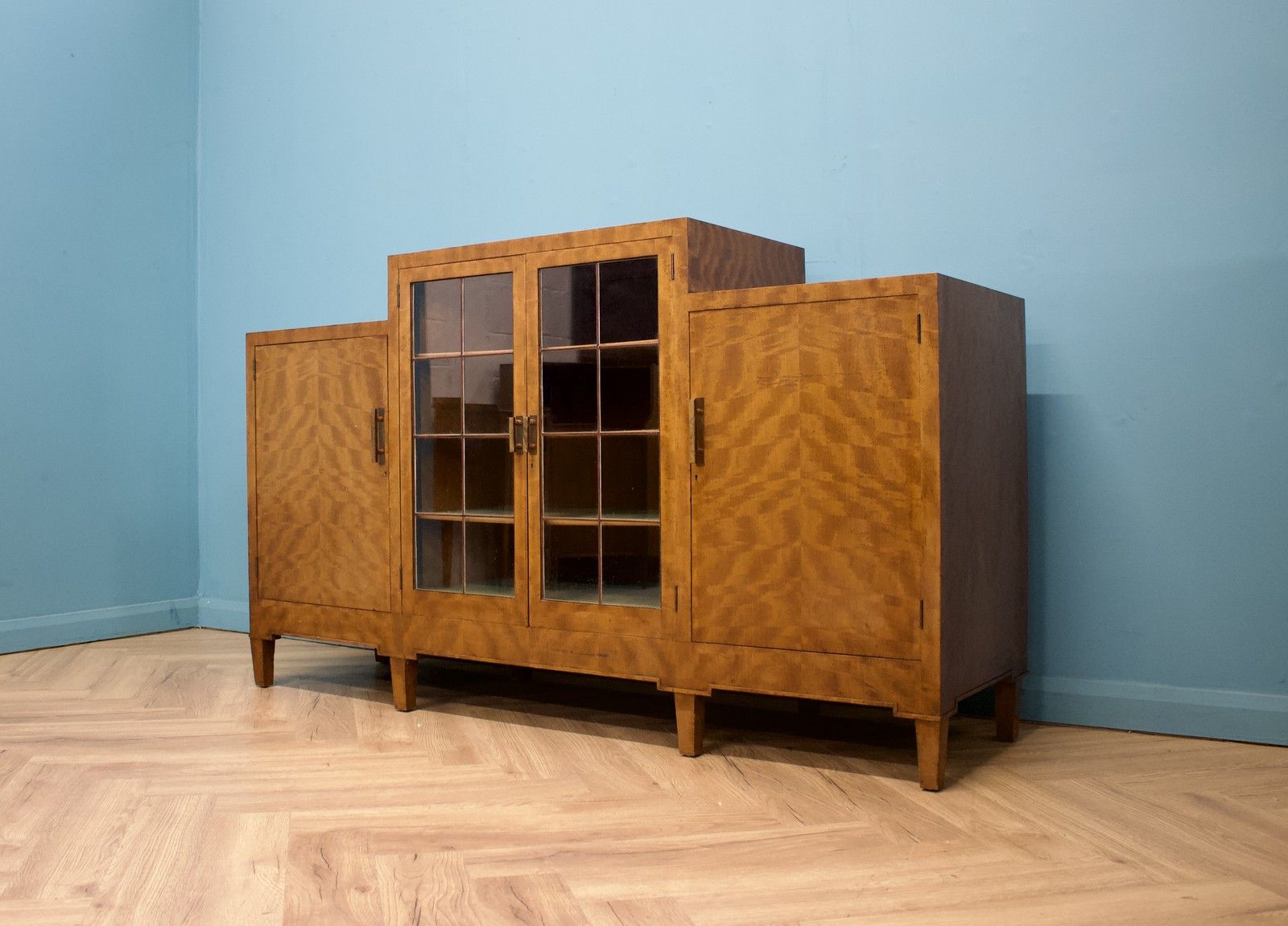 Vintage Art Deco Glazed Door Mahogany Sideboard, 1930s #1623 photo Furniture