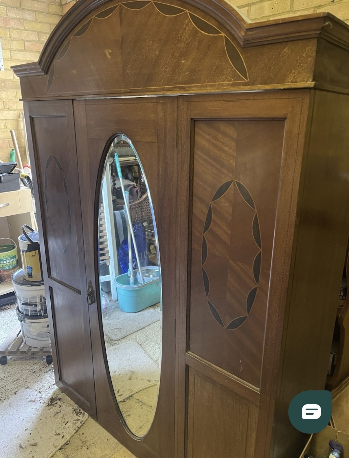 Edwardian Mahogany Inlaid Wardrobe photo furniture