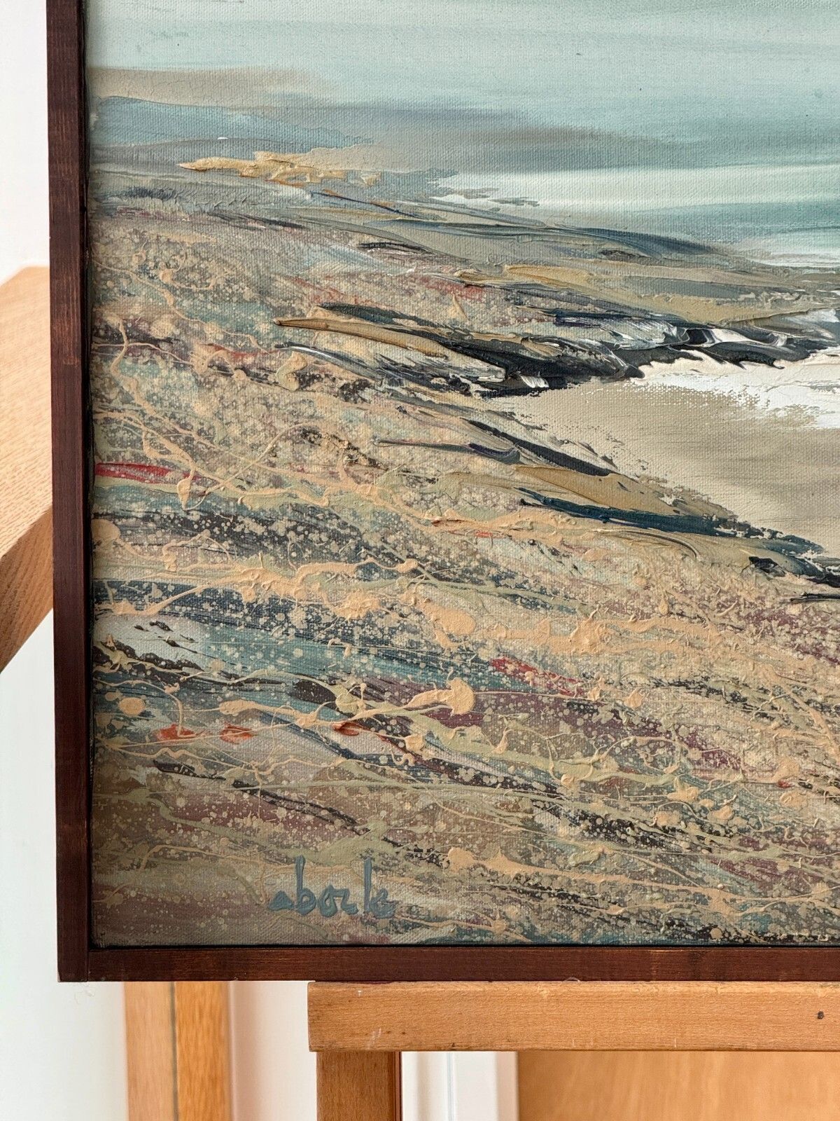Edward Bock "Daggett Point" Original Oil Painting, Framed 1970's photo 250.0