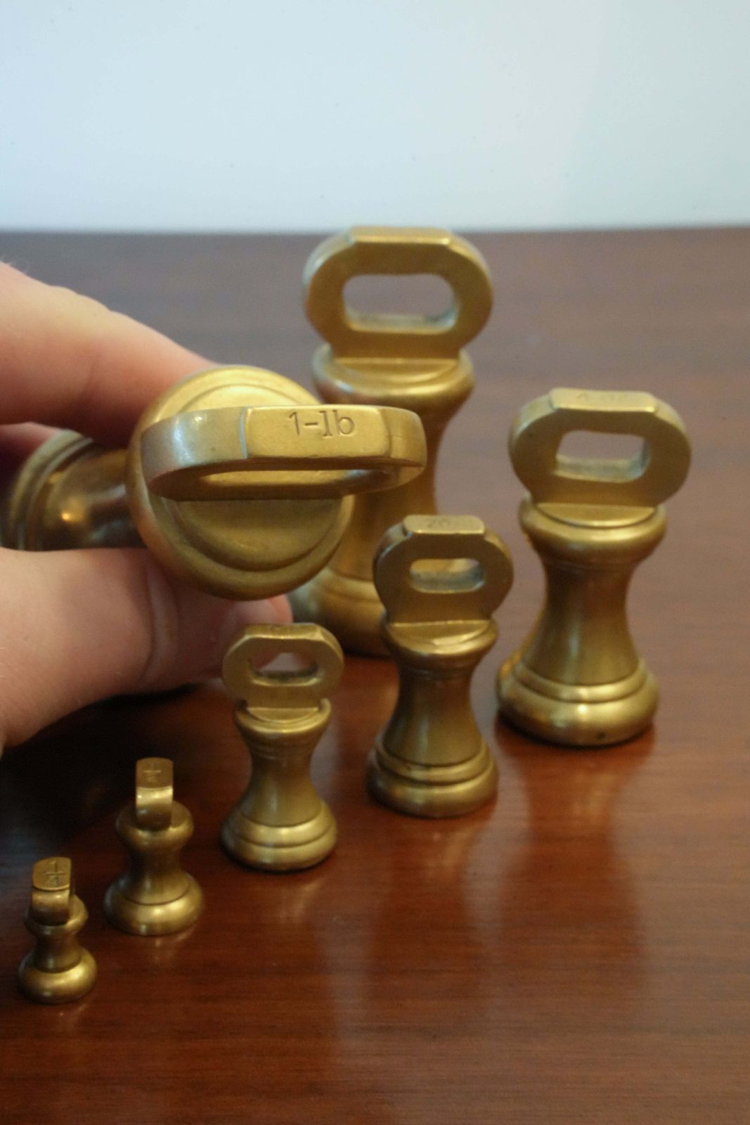 Set Of Brass Weights (Imperial). photo Home Decor