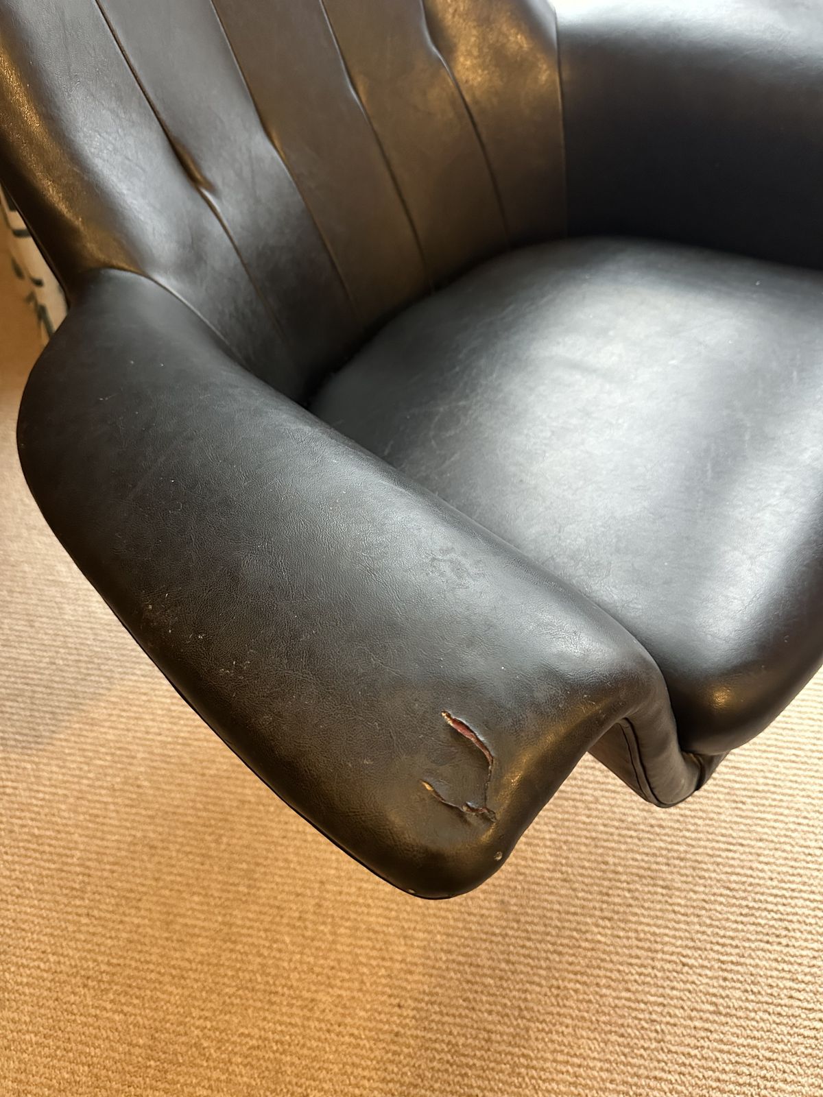1960's Everest Black 'Swivel & Rock' Wing Chair, For Heals photo Furniture