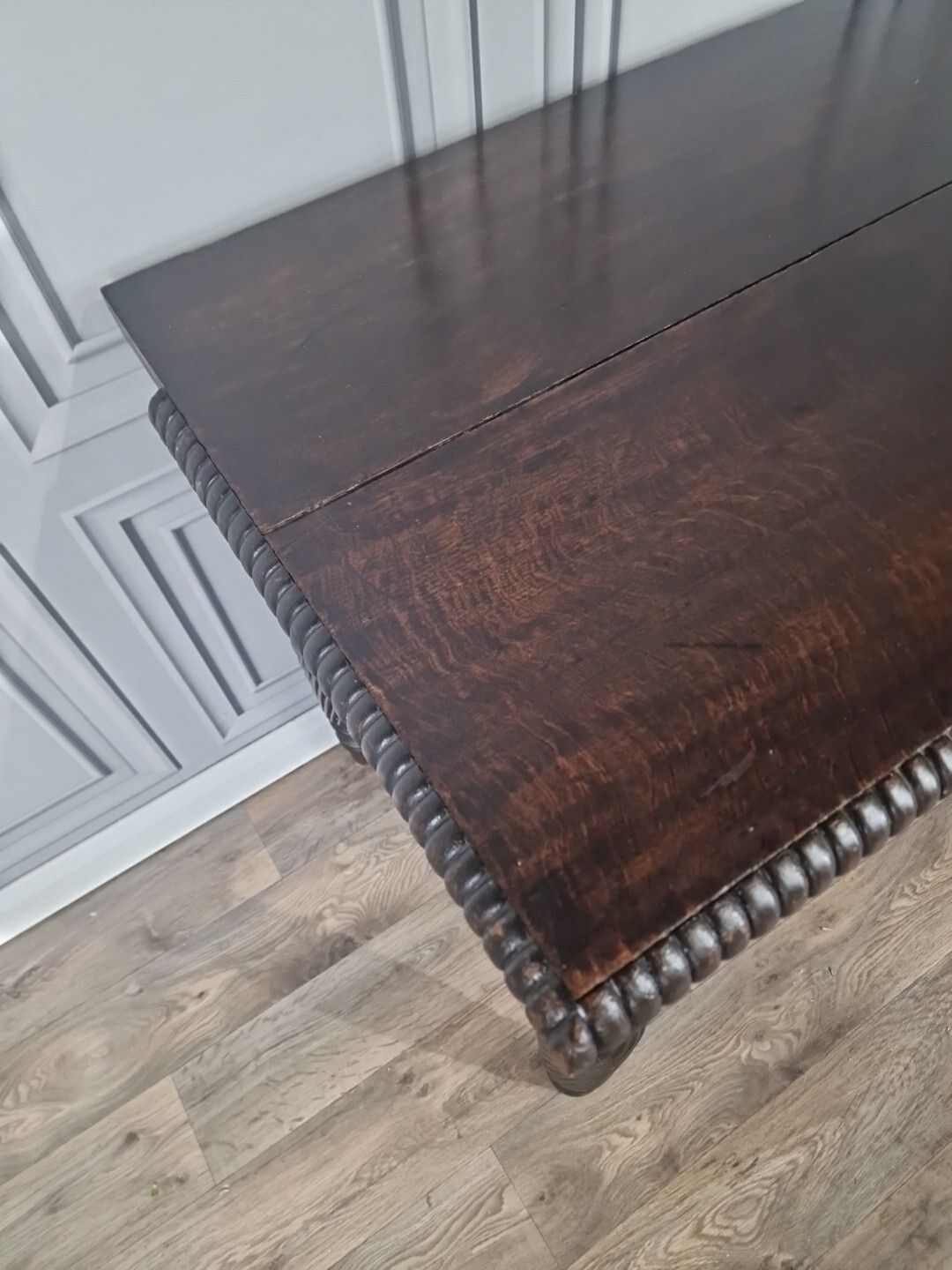 Antique Victorian Table Desk Hand Carved Hall Entry Console Writing Solid Wood photo 680.0