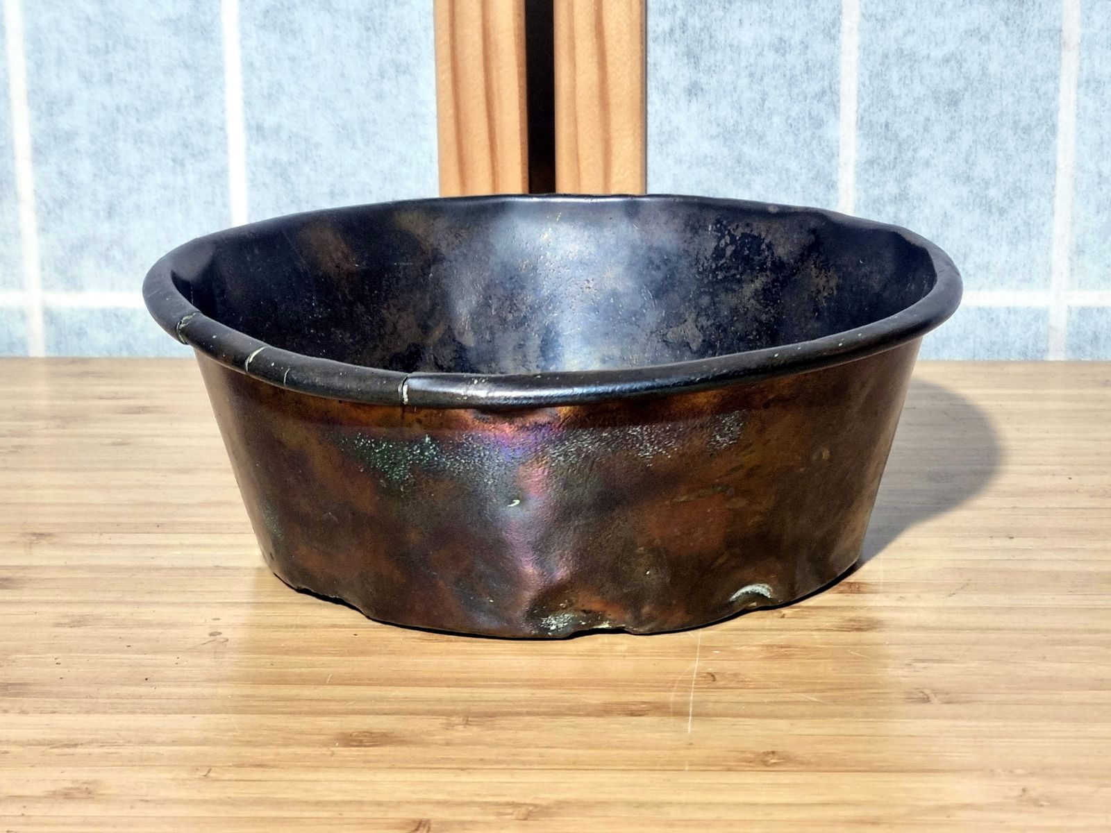 Antique Copper Kitchen Bowl, Patina Small Metal Dish, Primitive Farmhouse Decor